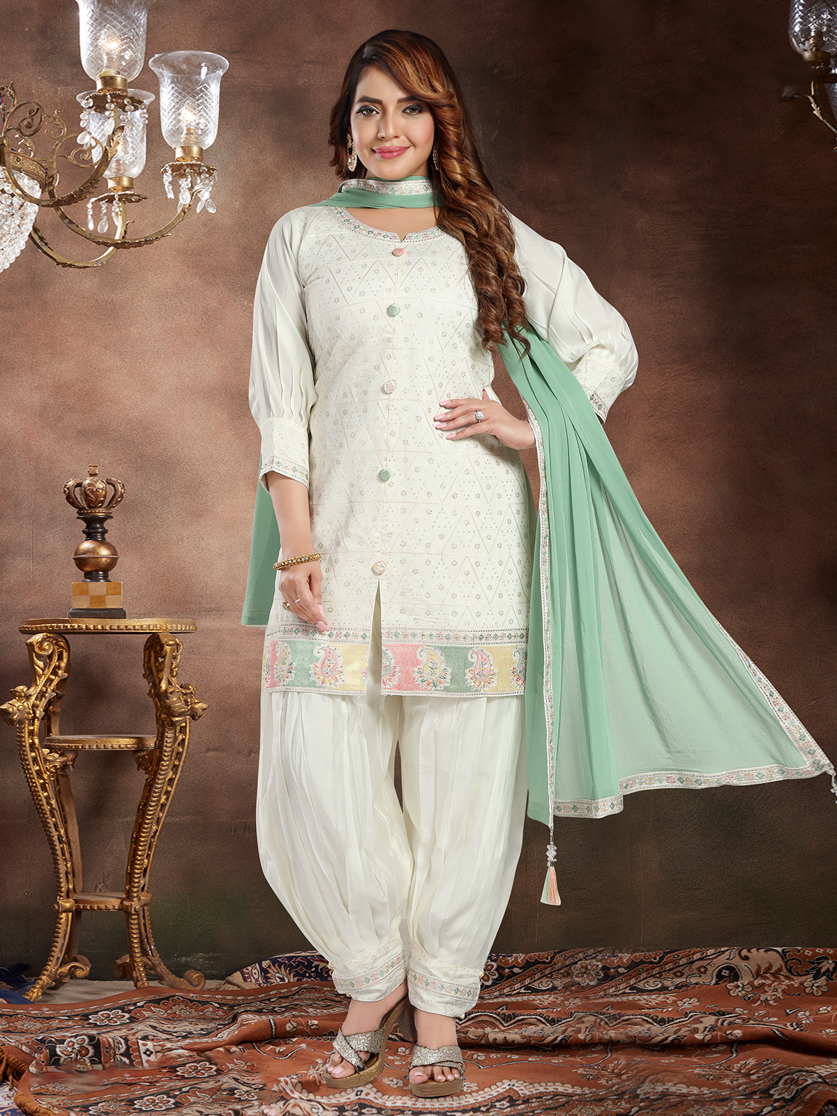 Off white punjabi suits outlet