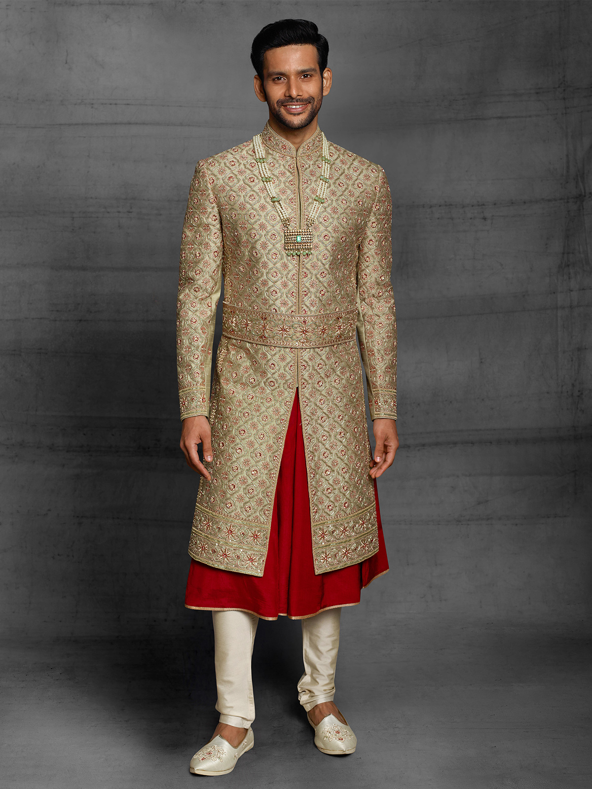 Golden colour sherwani 2025