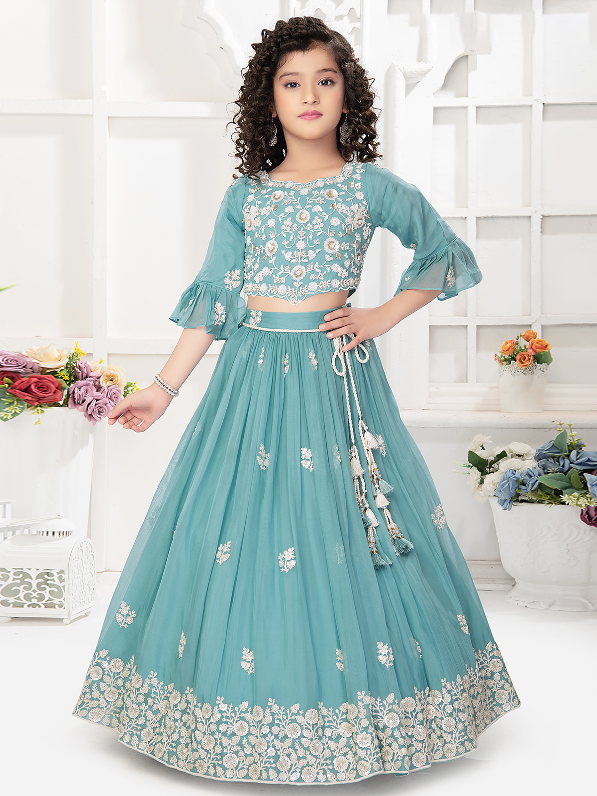 Buy 1 to 14 years Girls Blue Lehenga Choli