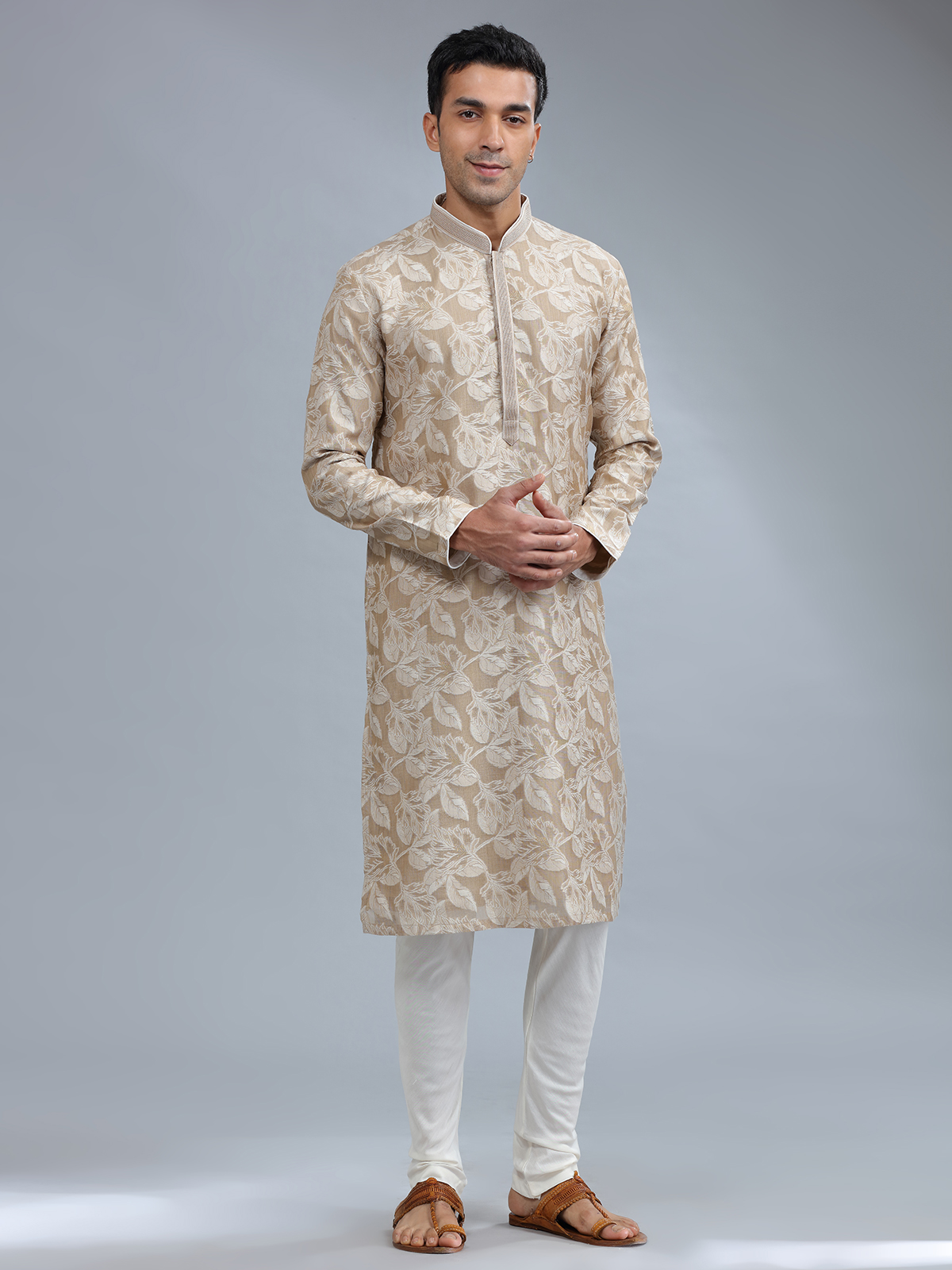 Punjabi Skin Colour Kurta Pajama Atasi Mens Kurta Pajama Set