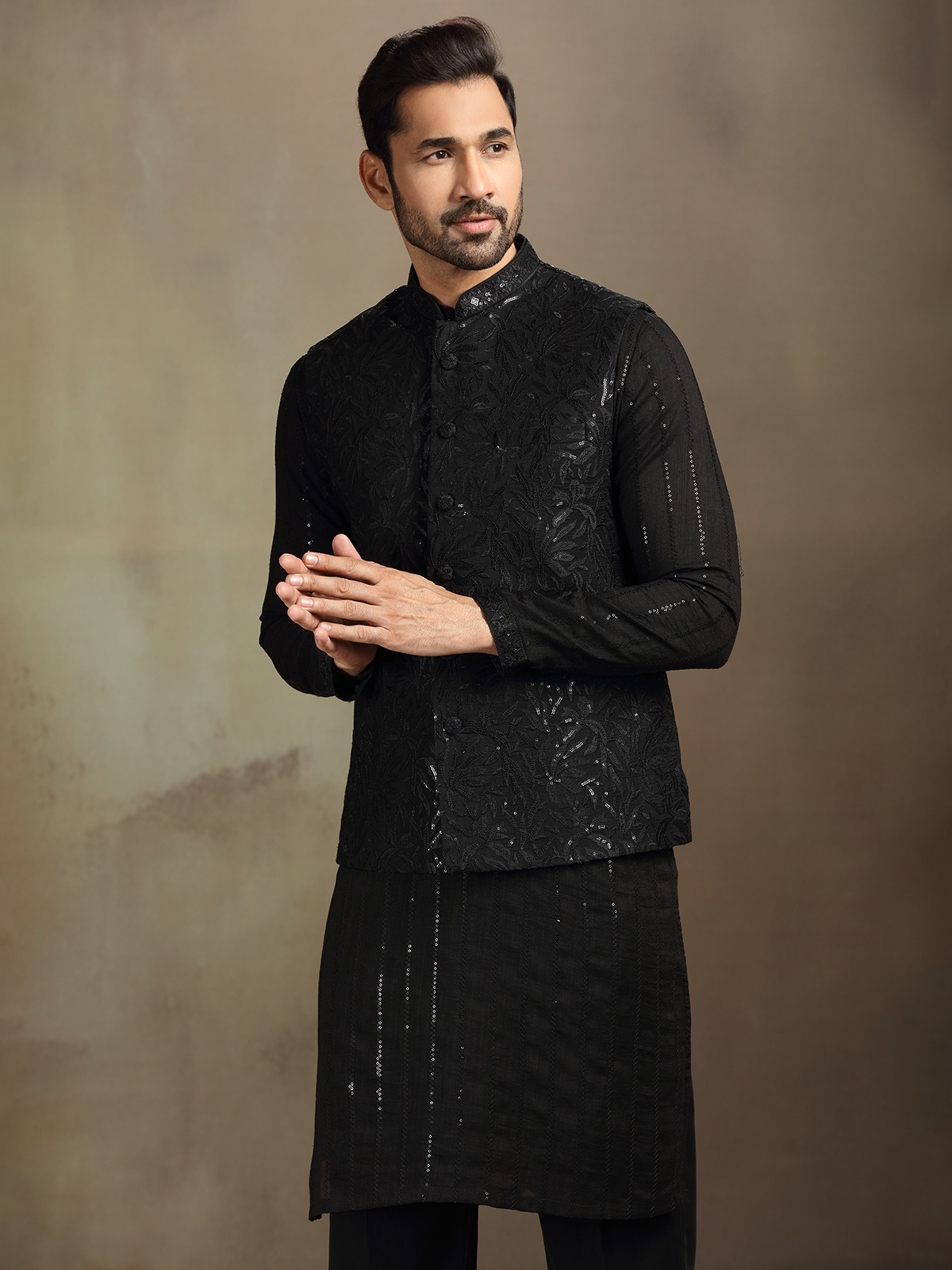 Buy Dapper Black Waistcoat Set for Men