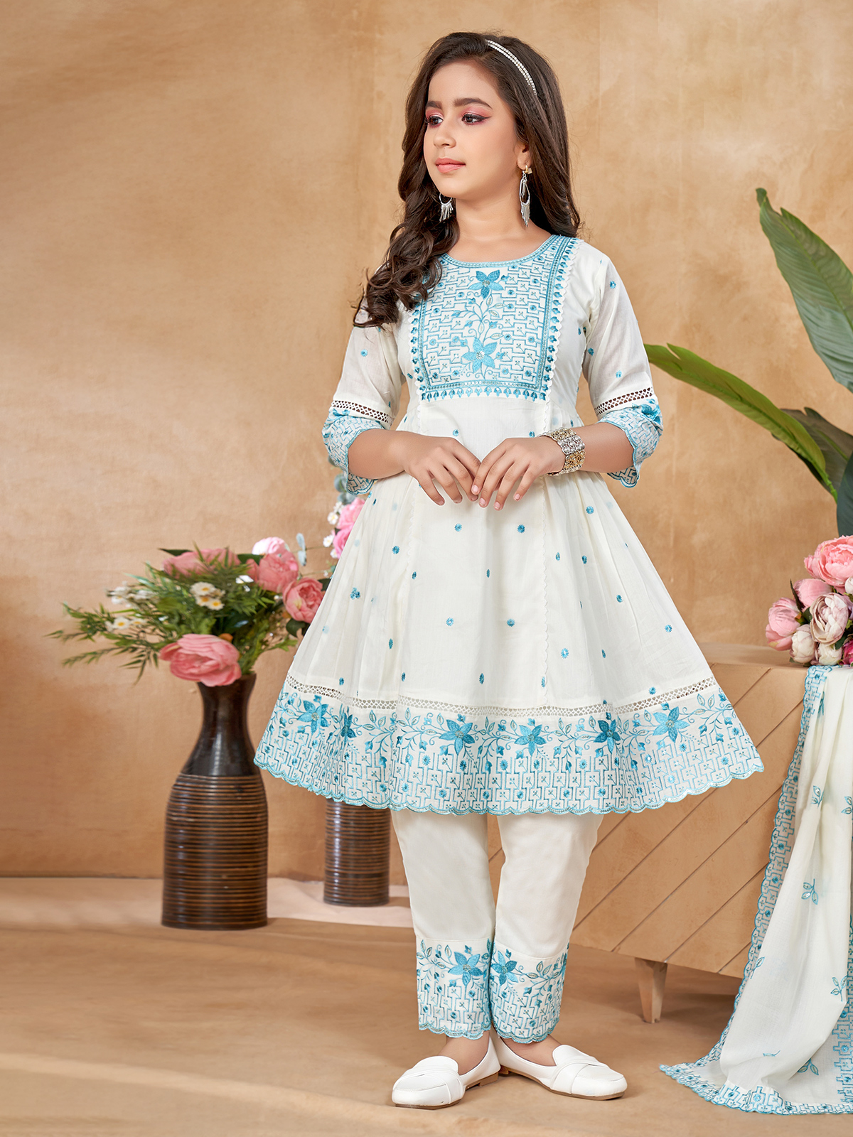 Shop Cream Salwar Suits for Girls in USA Perfect for