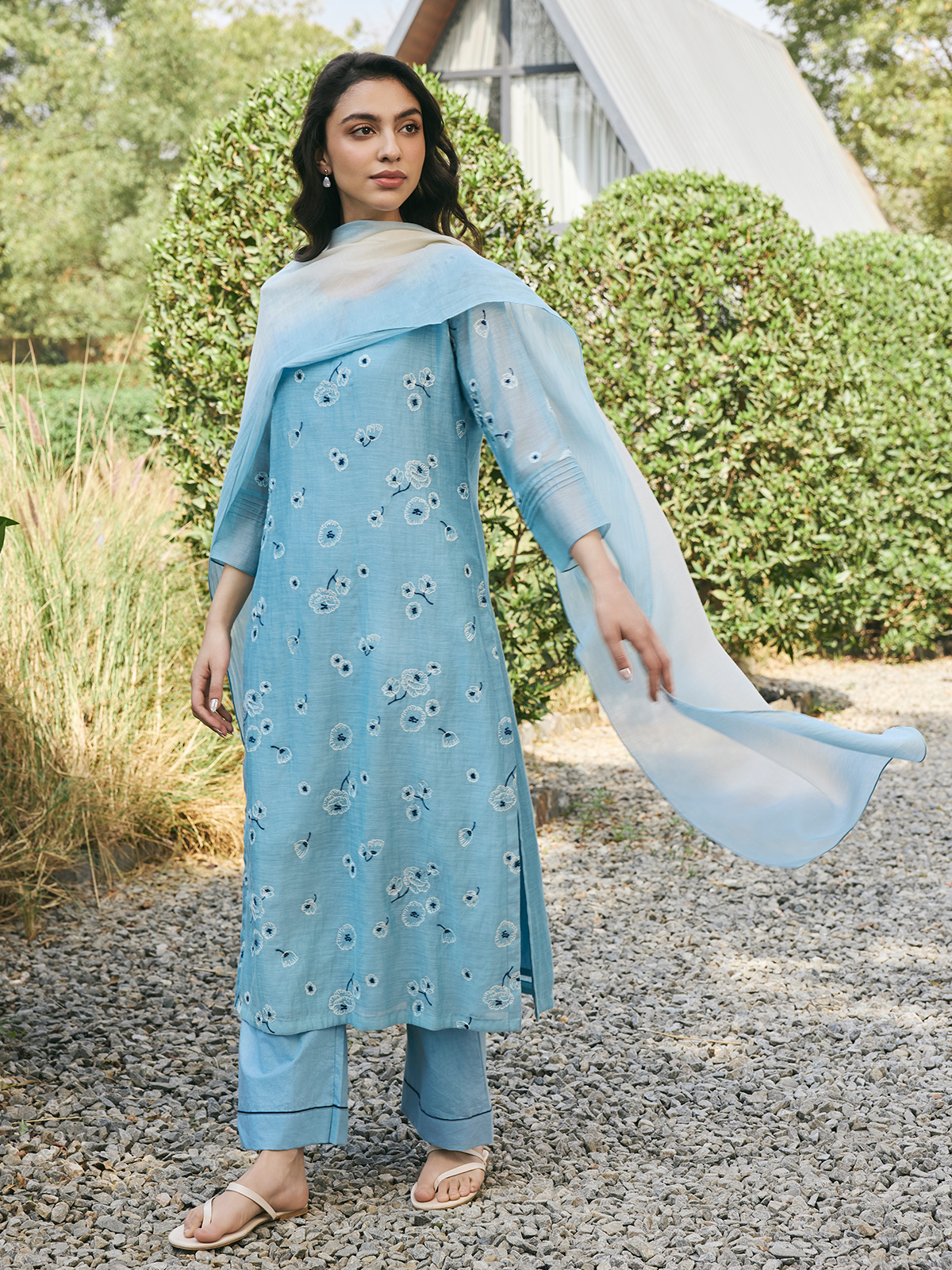 Light Blue Suit Floral Punjabi Suit Sky Blue Punjabi New Arrivals