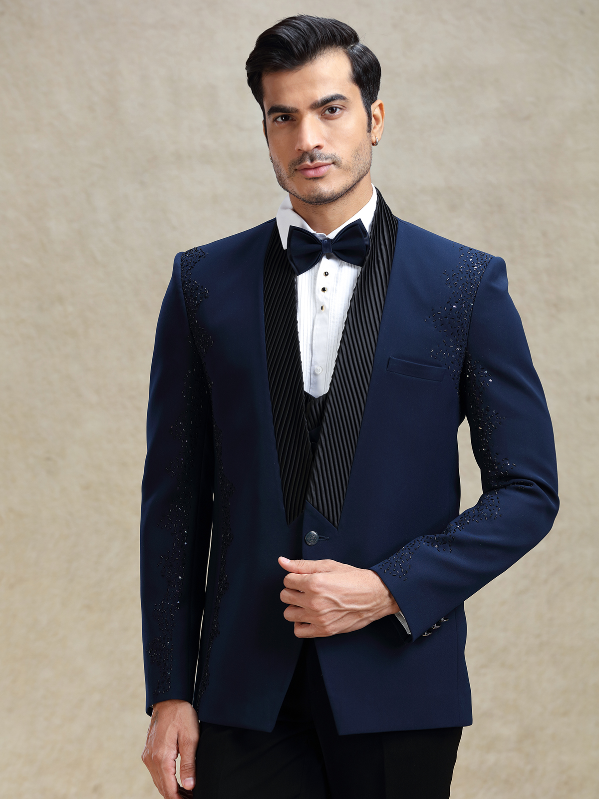 Checked Suit Blue Coat Design Check Coat Pant For Wedding Navy