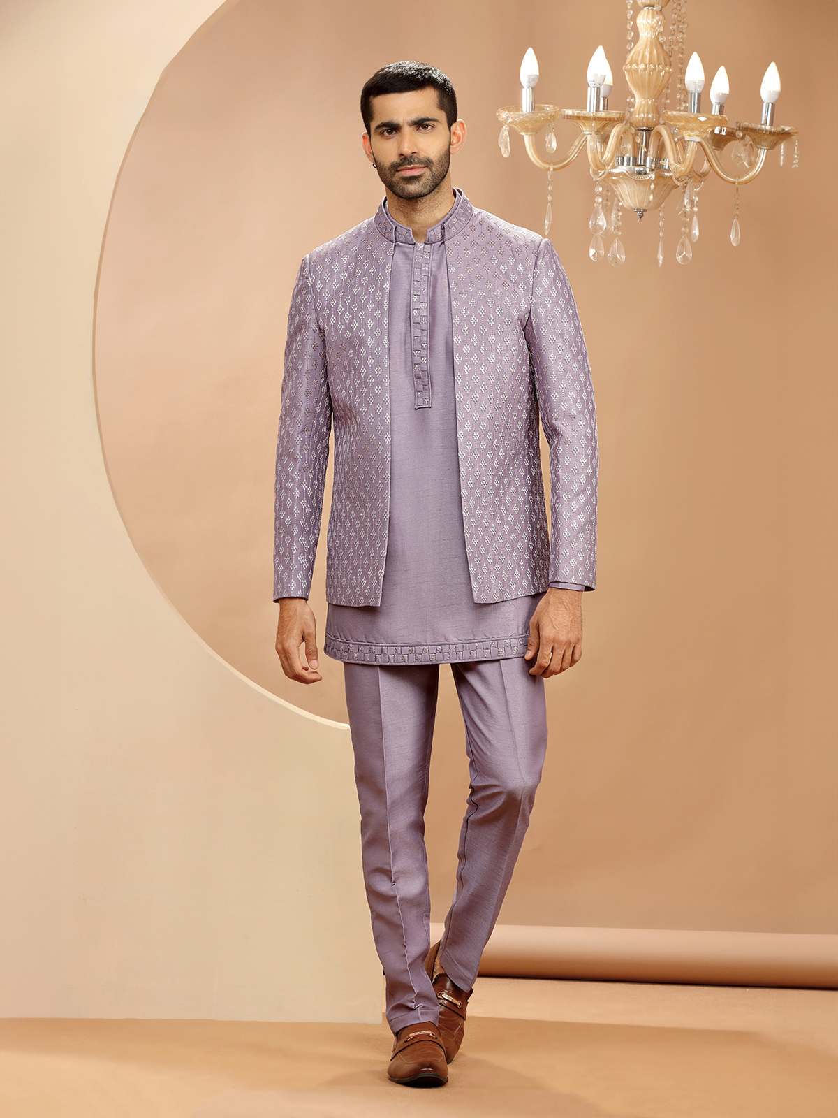 Lavender Purple Dress Suit Mens Indo Western: Buy Men's Purple