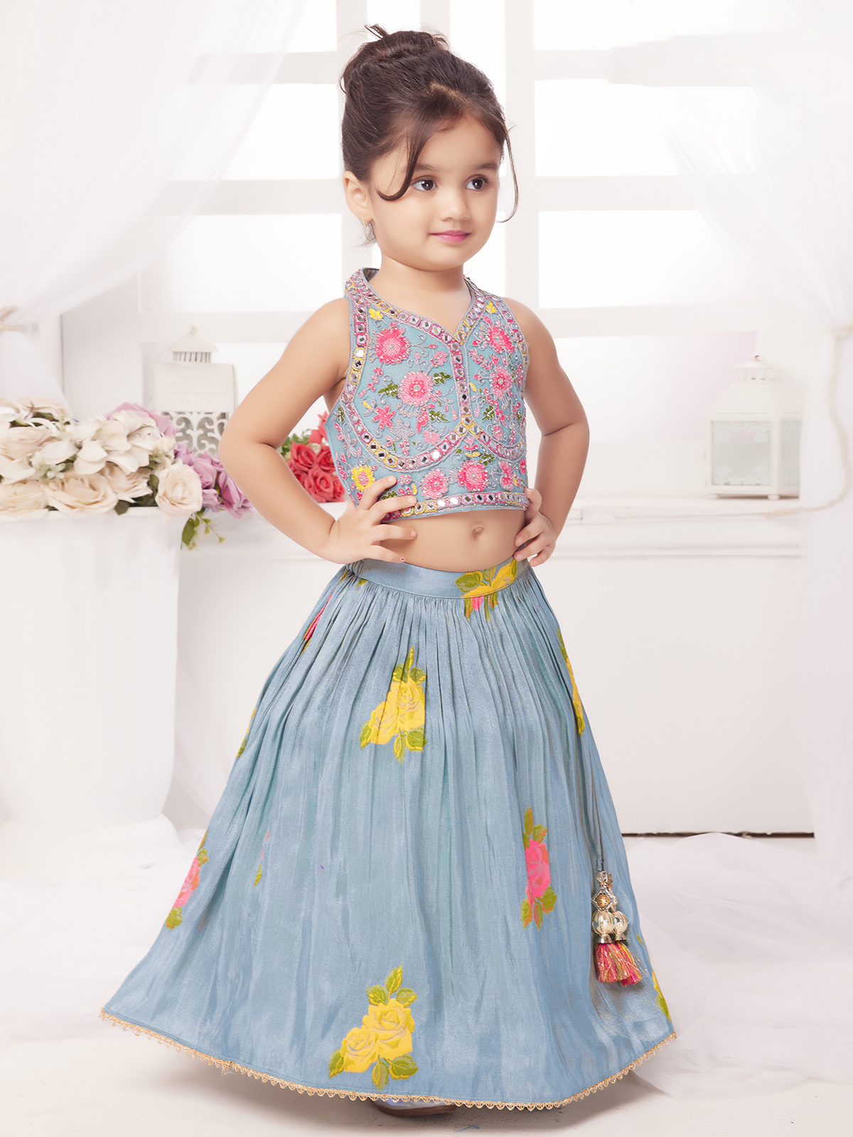 Buy 1 to 14 years Girls Blue Lehenga Choli Canada