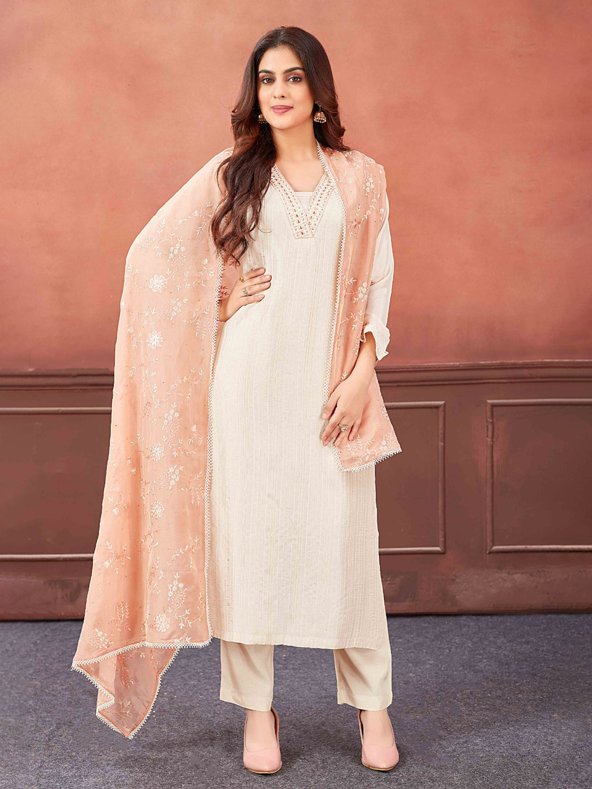 Cream Salwar Suit