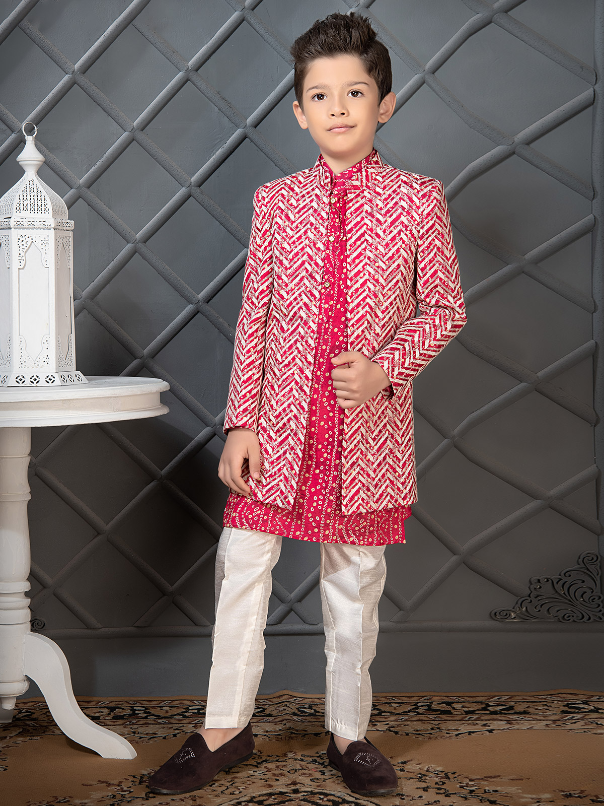 Boys dress in marriage store