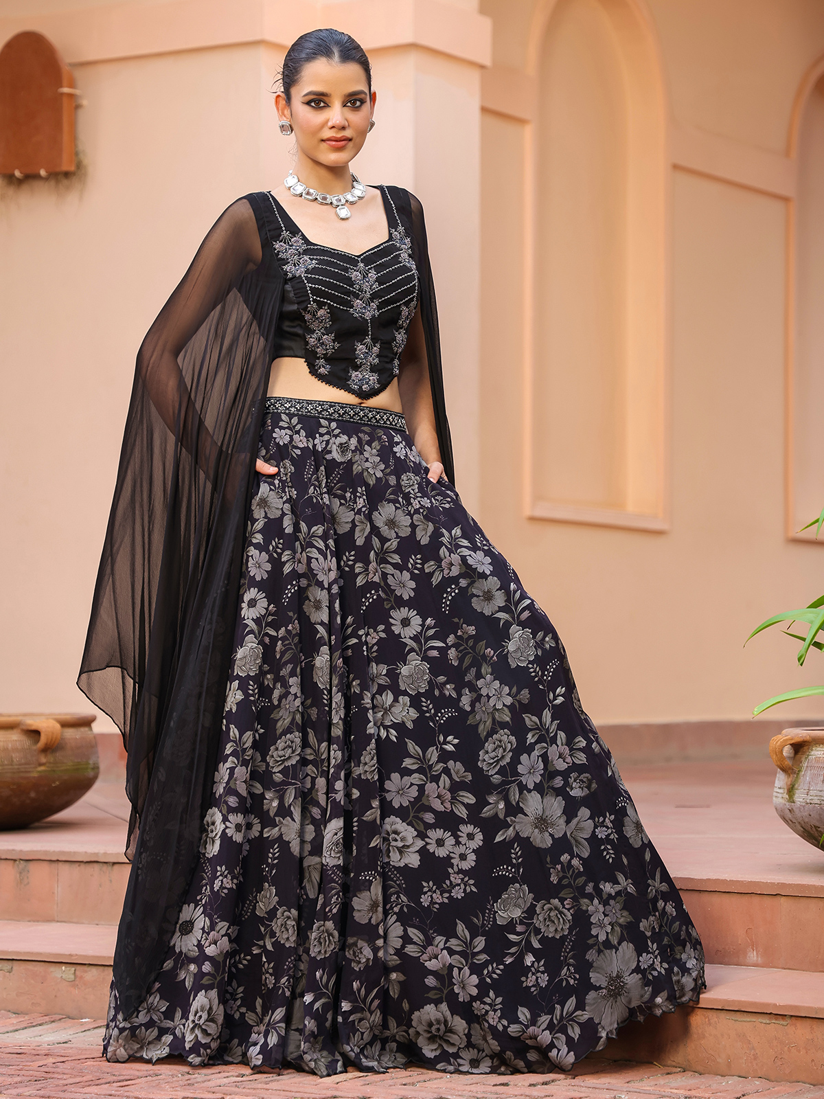 Black Lehenga Buy Black Colour Shade Lehenga Online Canada