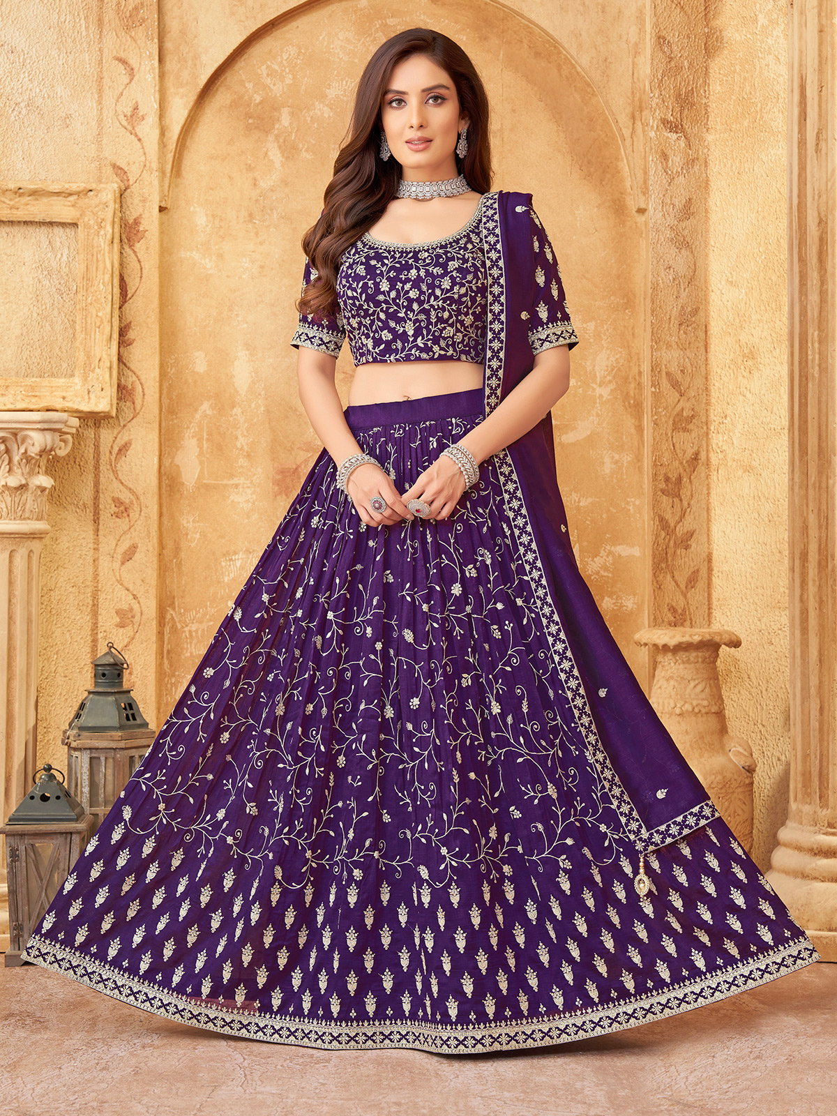 Purple Lehenga Buy Regal Purple Lehenga Cholis Online in Canada