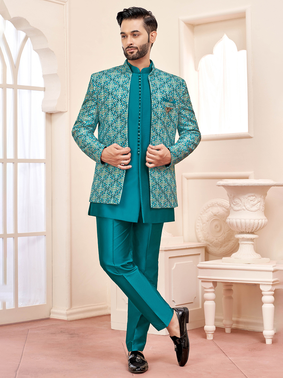 Indo Western: Buy Men's Green Indo Western at G3Fashion
