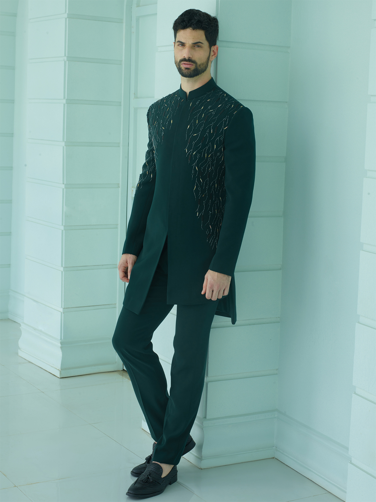 Indo Western: Buy Men's Green Indo Western at G3Fashion in