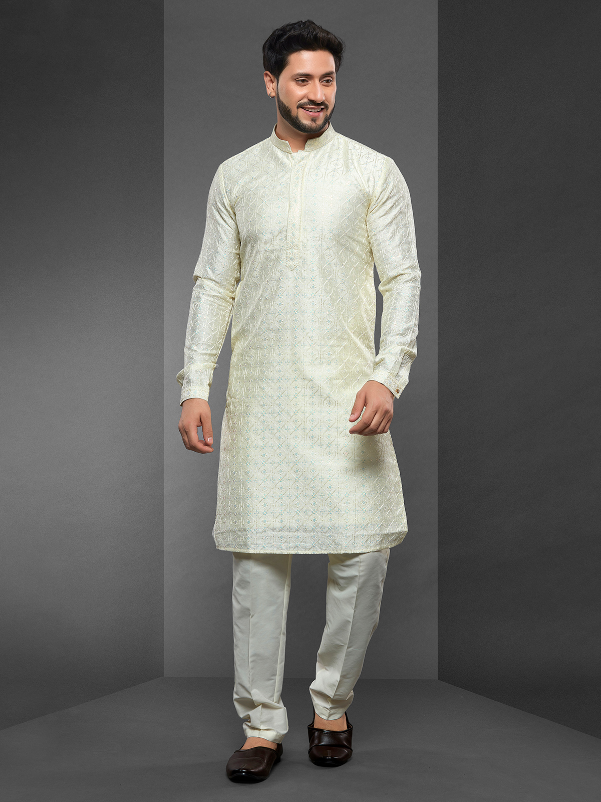 Golden Kurta Pajama Buy Luxurious Golden Kurta Pajama Online in