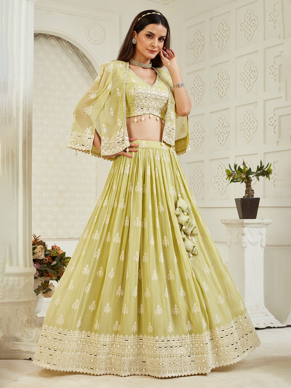Georgette Lehenga Ghagra Choli With Jacket Buy Designer Jacket