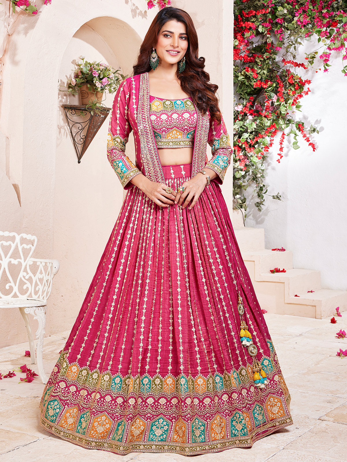 Buy Designer Jacket Style Lehenga Online USA Wedding