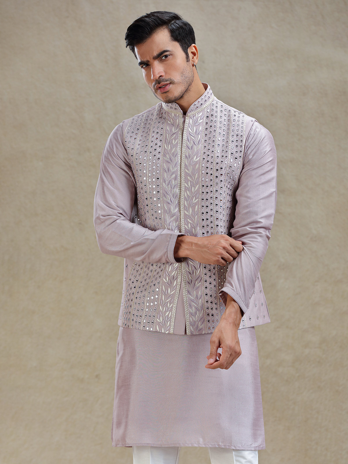 Buy Purple Waistcoat Set for Men