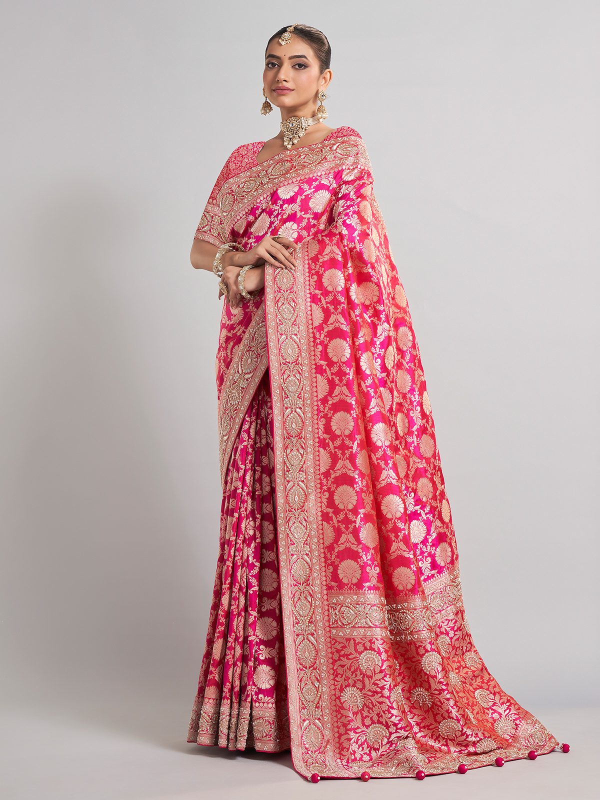 pink christian wedding sarees online shopping
