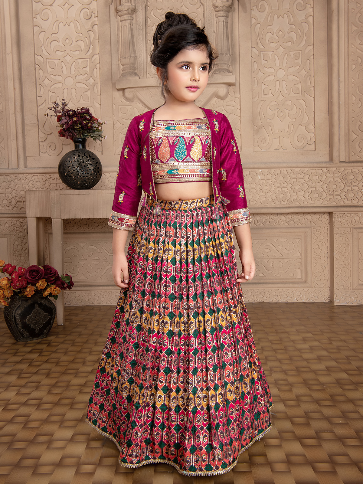 Small Girl Lehenga Choli Designs For Baby Girls Jacket Style