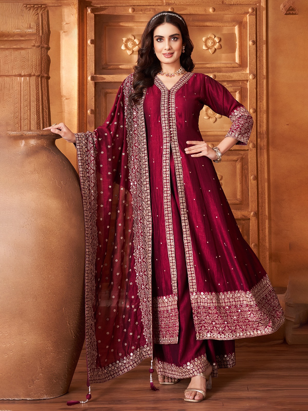 Buy Maroon Colour Suit for Women in India