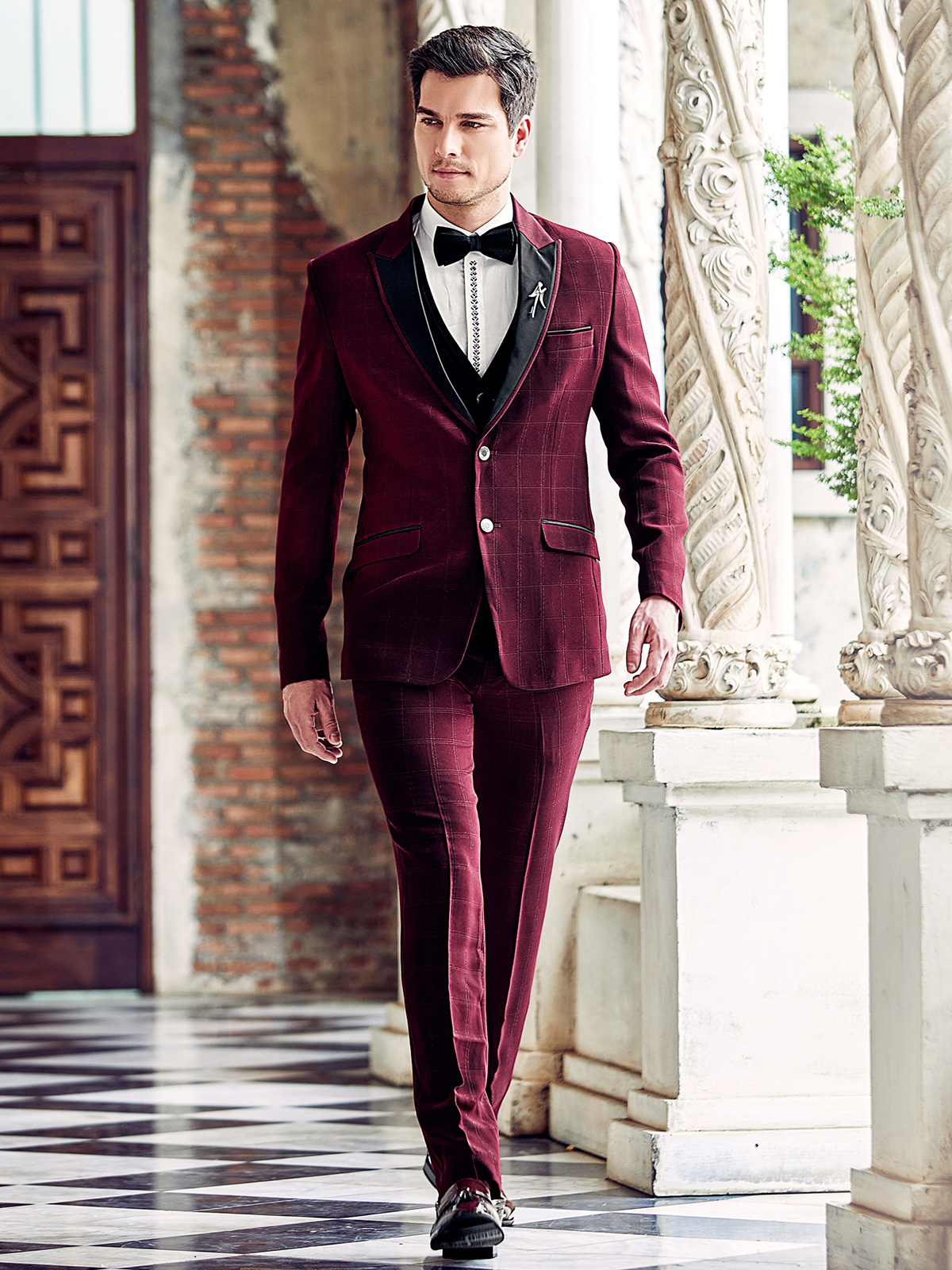 Maroon coat outfit shop