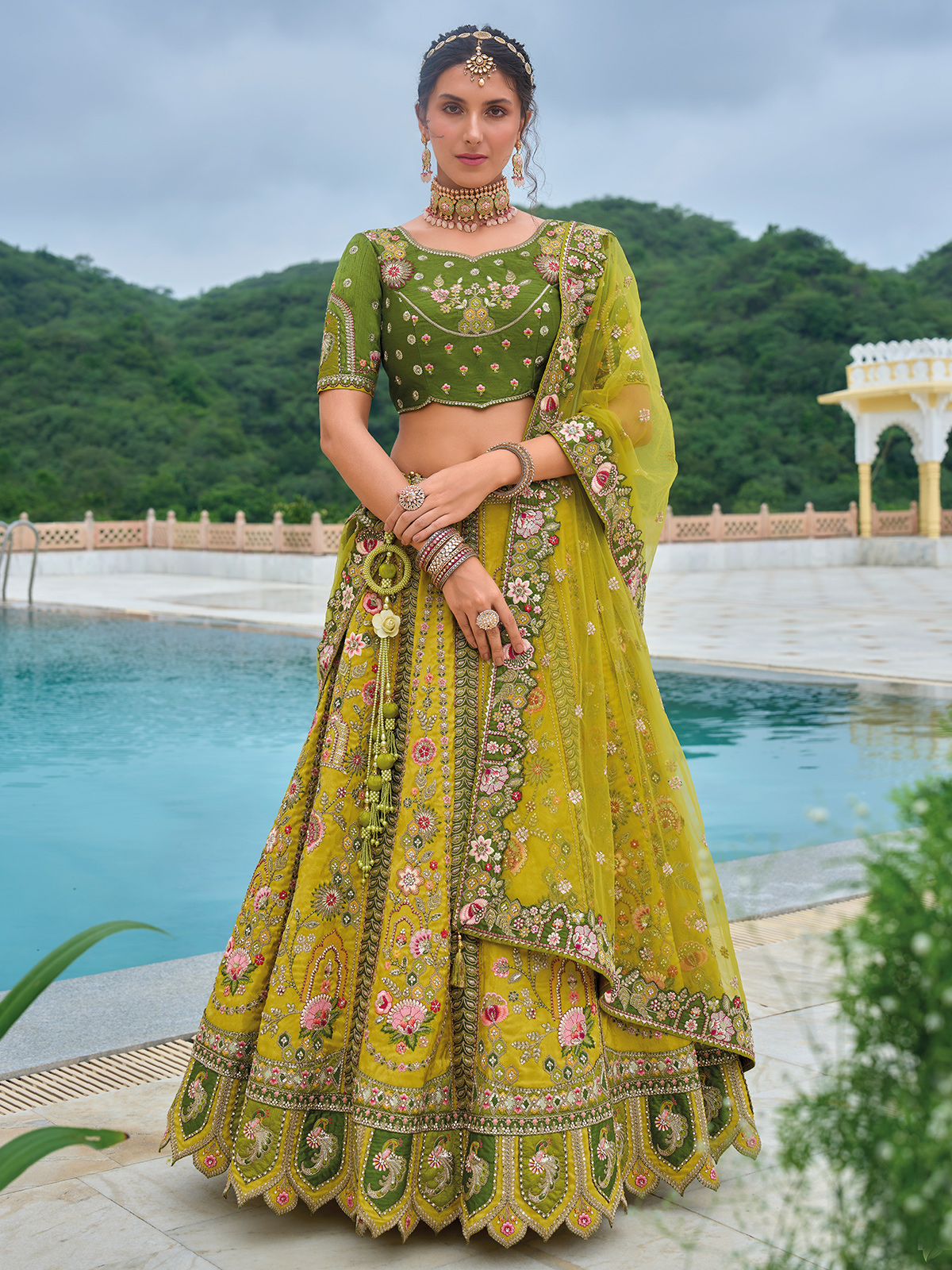 Lehenga Style Simple Mehndi Lehenga Design Mehndi Lehenga: Buy