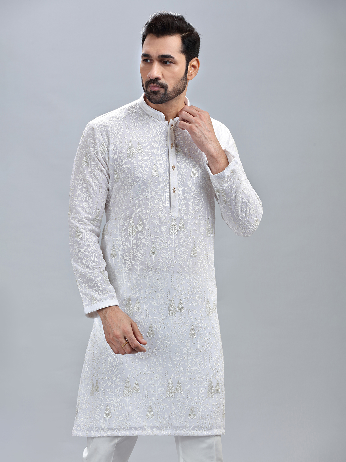 Linen Kurta Chola Pajama White White Kurta Pajama: Buy Latest