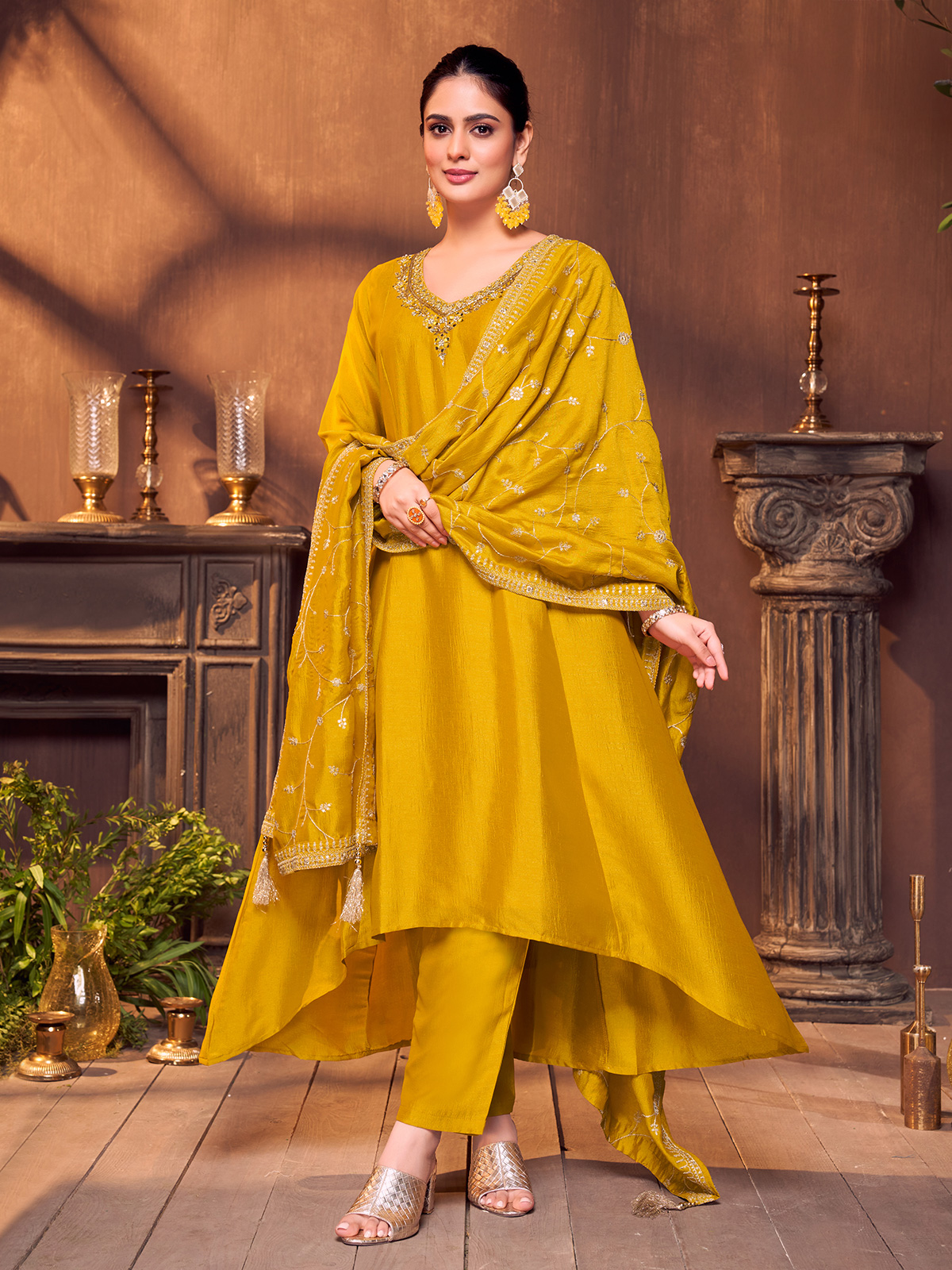 Mustard Colour Punjabi Punjabi Suit Yellow Combination Buy Yellow