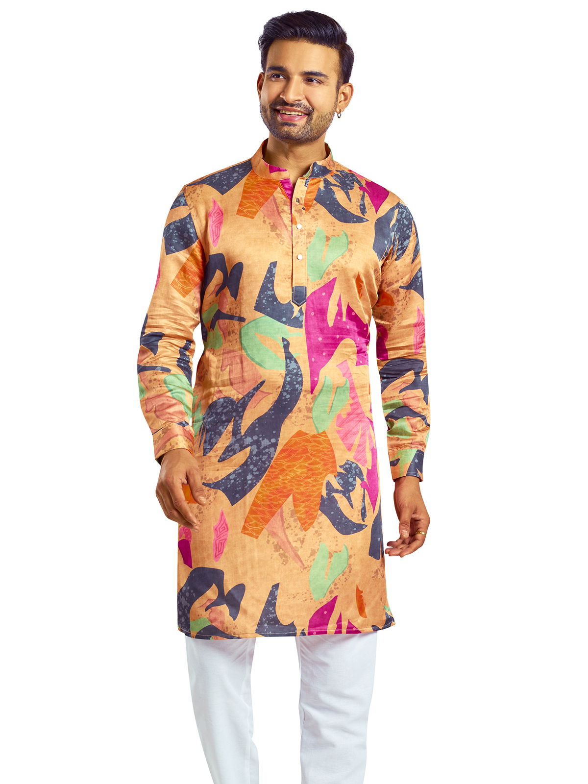 Printed pathani kurta shop