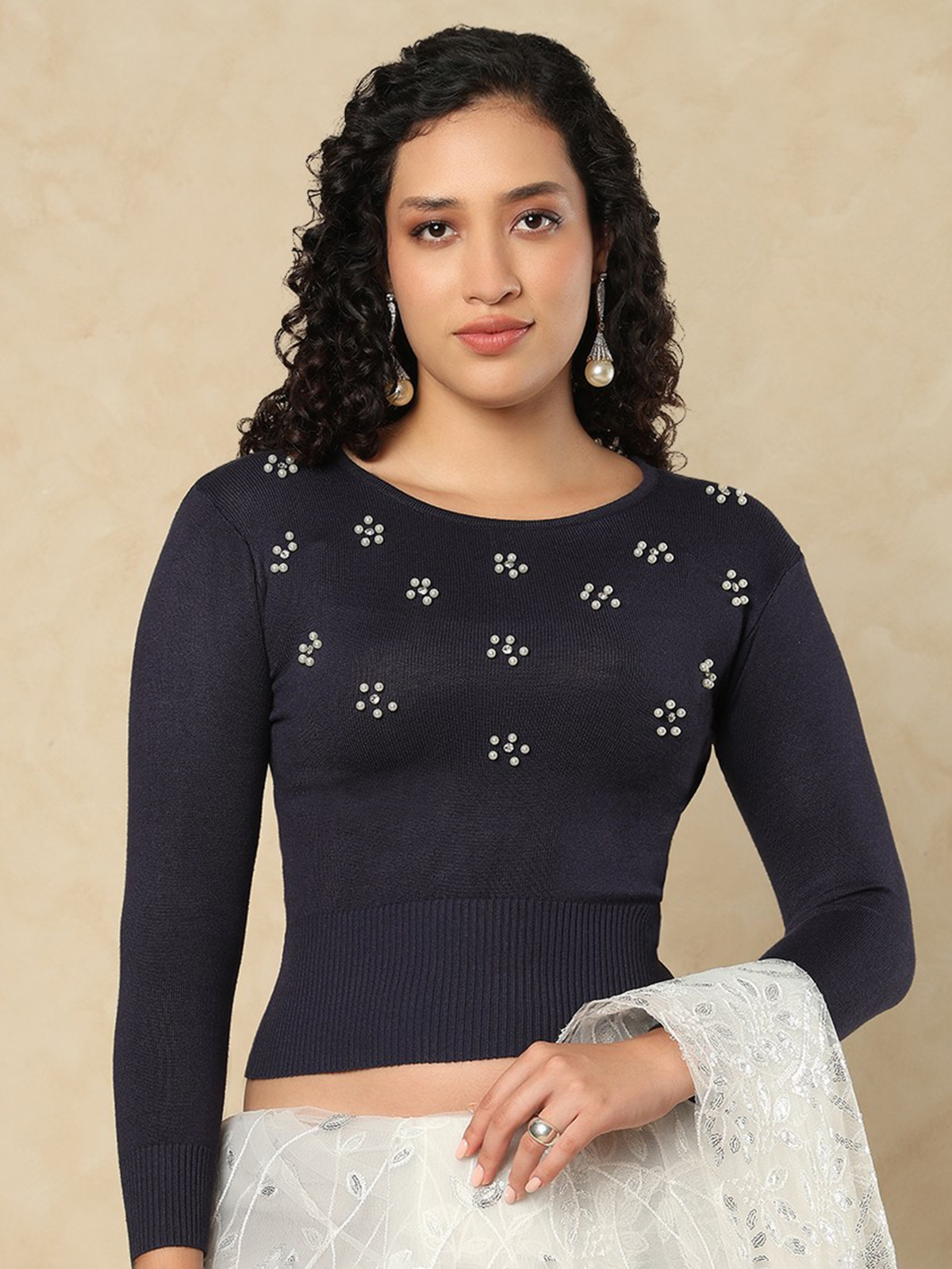Shop Navy Blue Blouses for Sarees - Elegant & Stylish Designs in