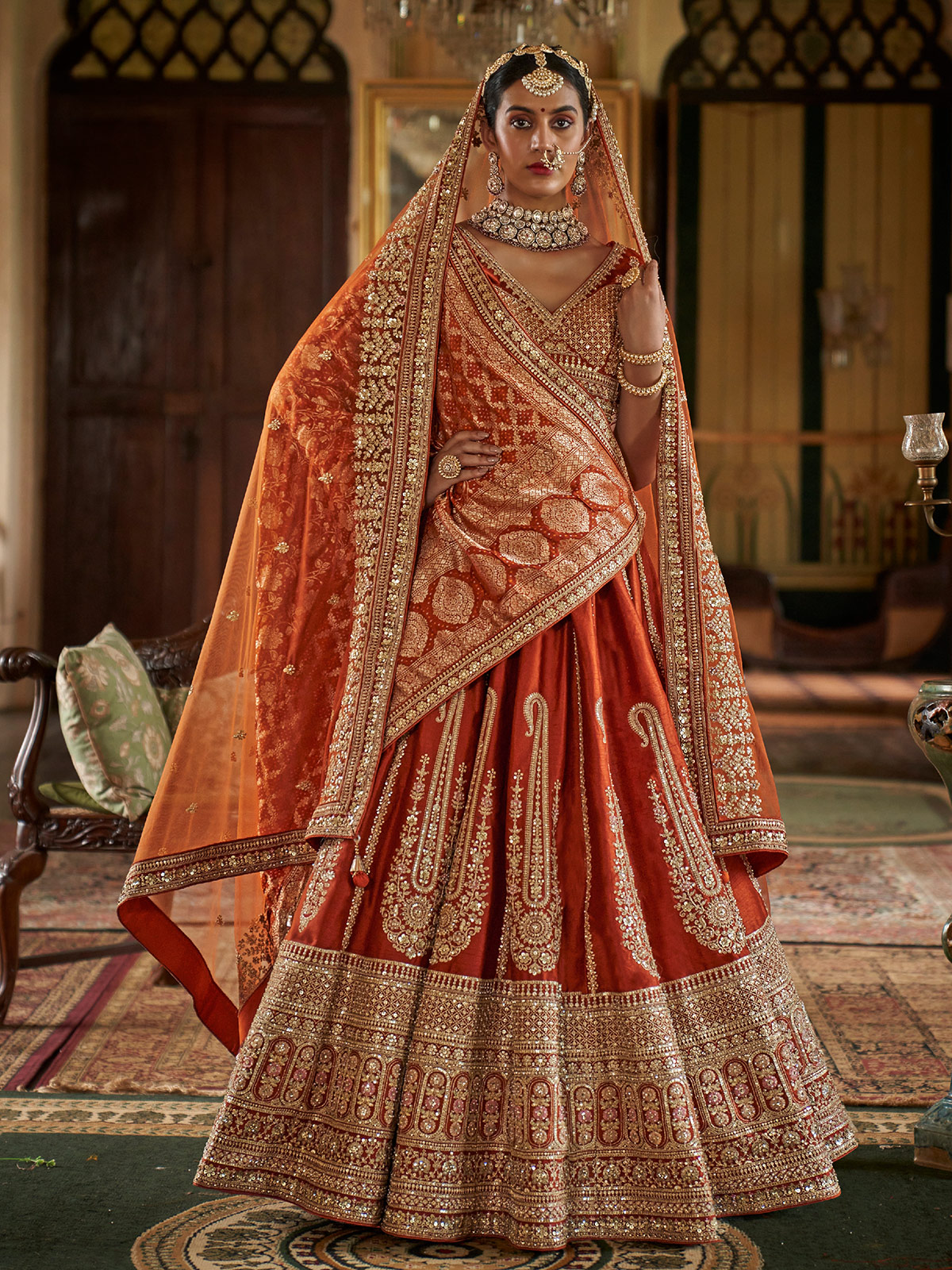 Orange Lehenga Choli