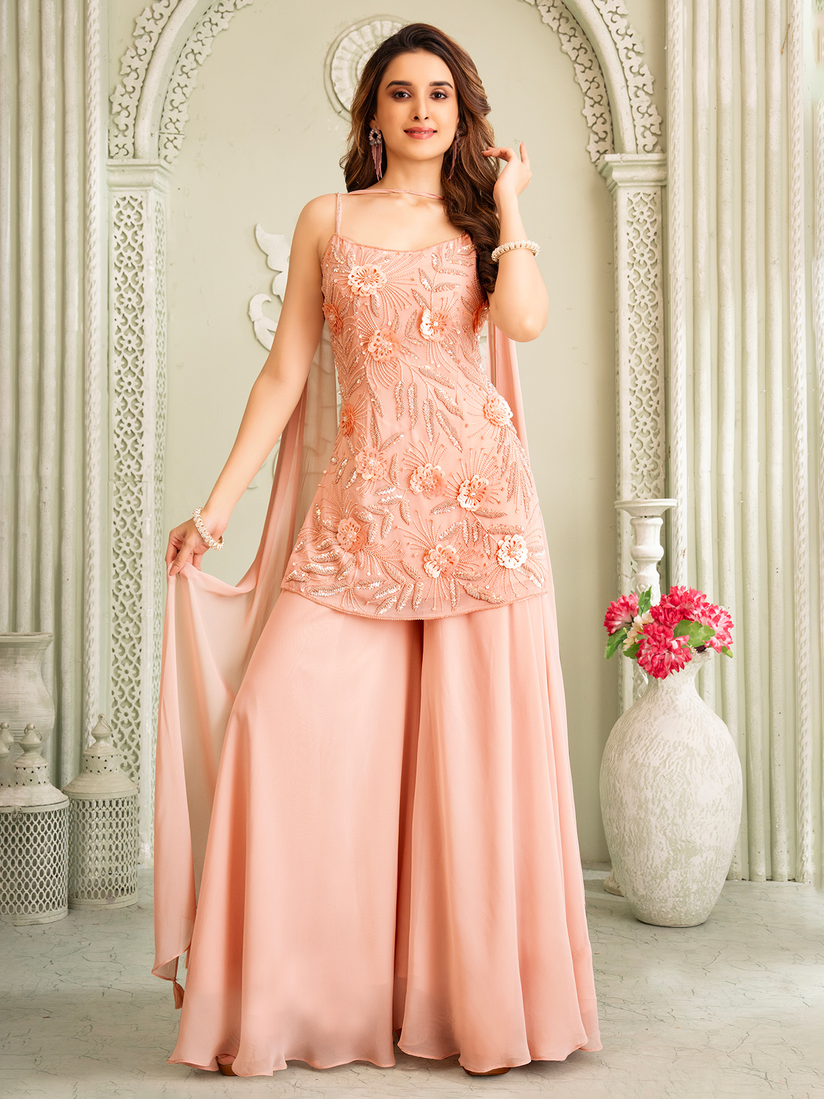 Buy Peach Salwar Suits online in India