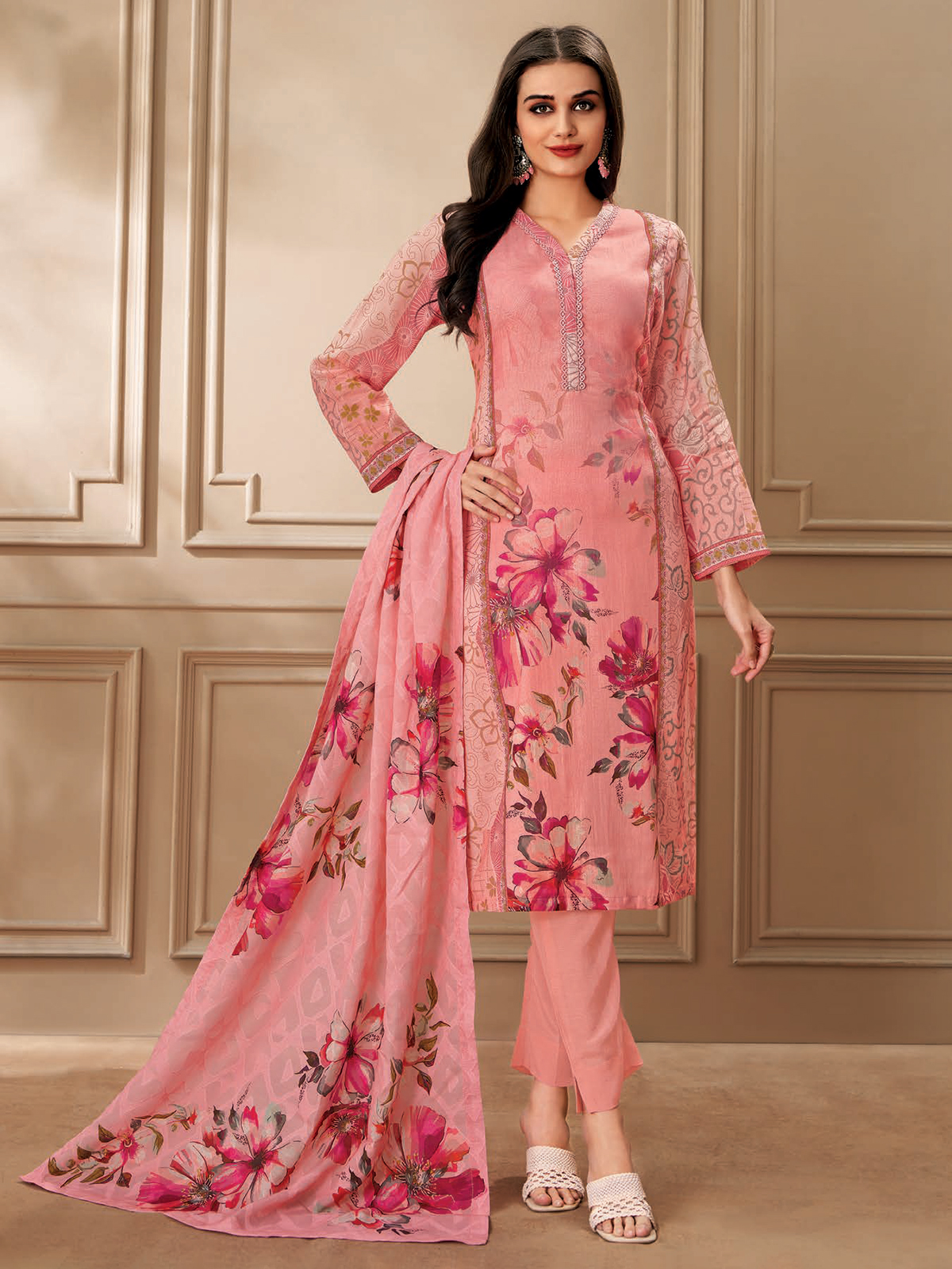 Buy Peach Salwar Suits online in United States United States