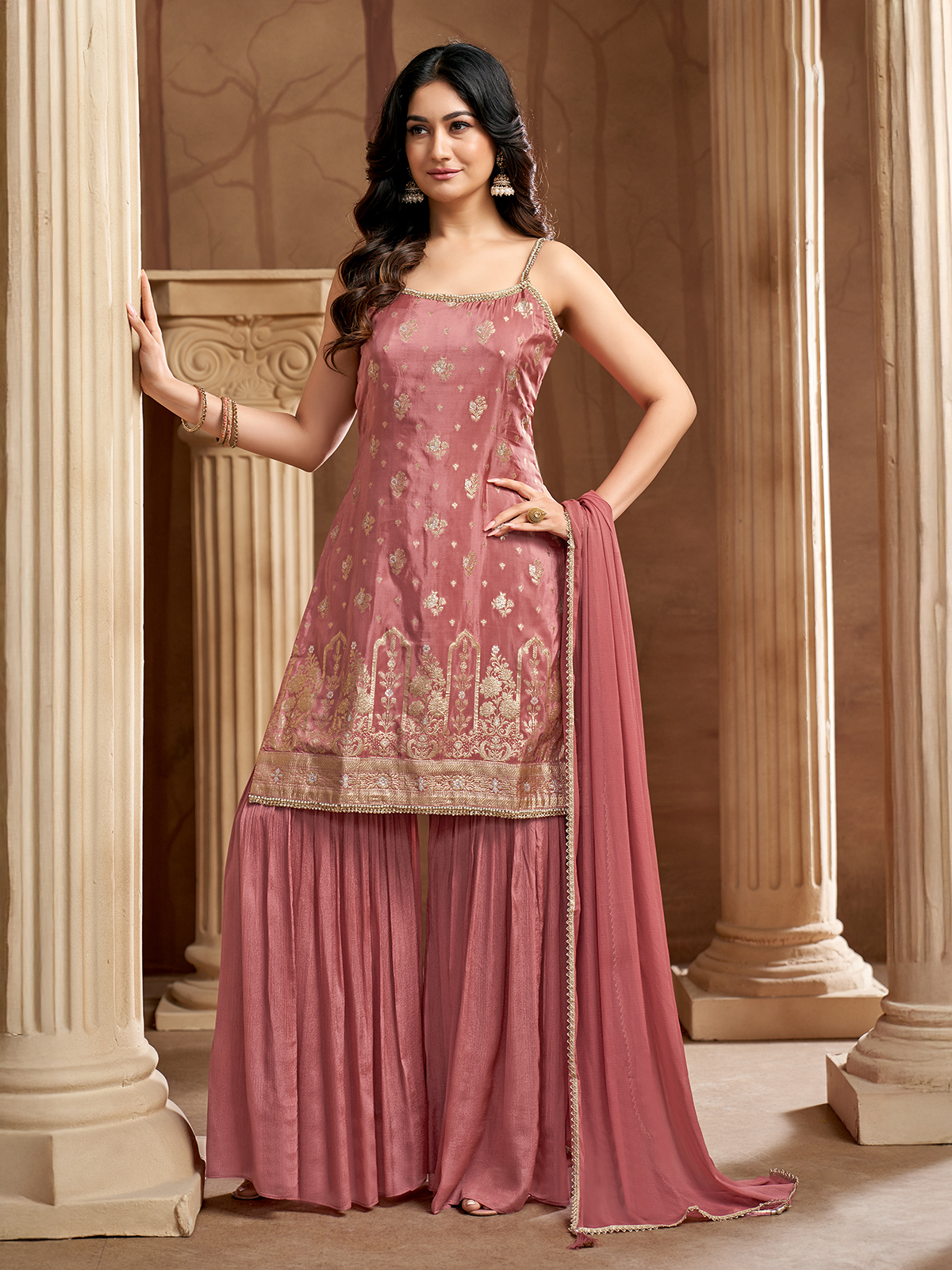 Pakistani Reception Wear Beautiful Salwar Kameez Dress Indian Designer Sewn Suits Pink Xl 44