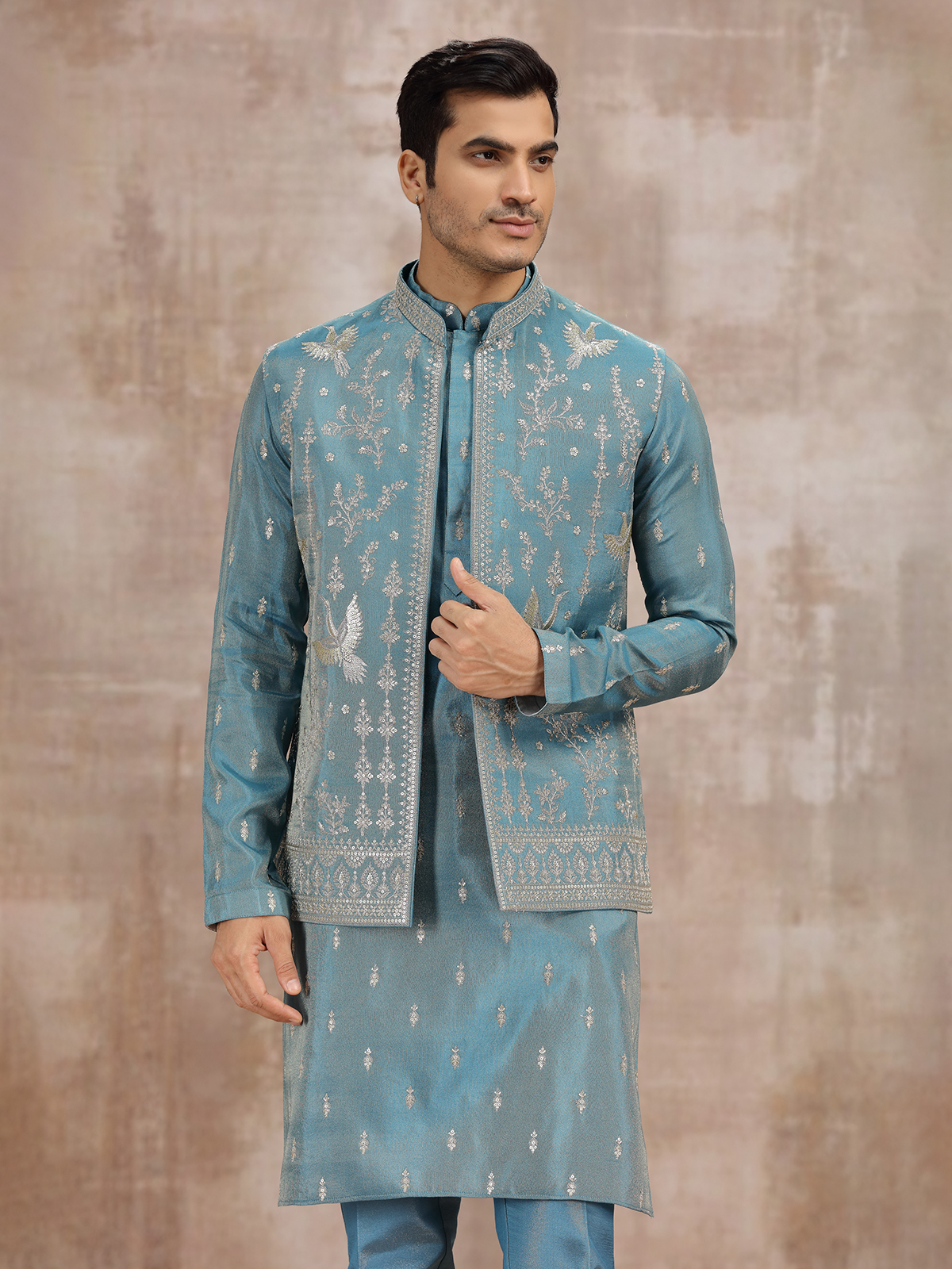 Buy Refined Blue Waistcoat Set for Men