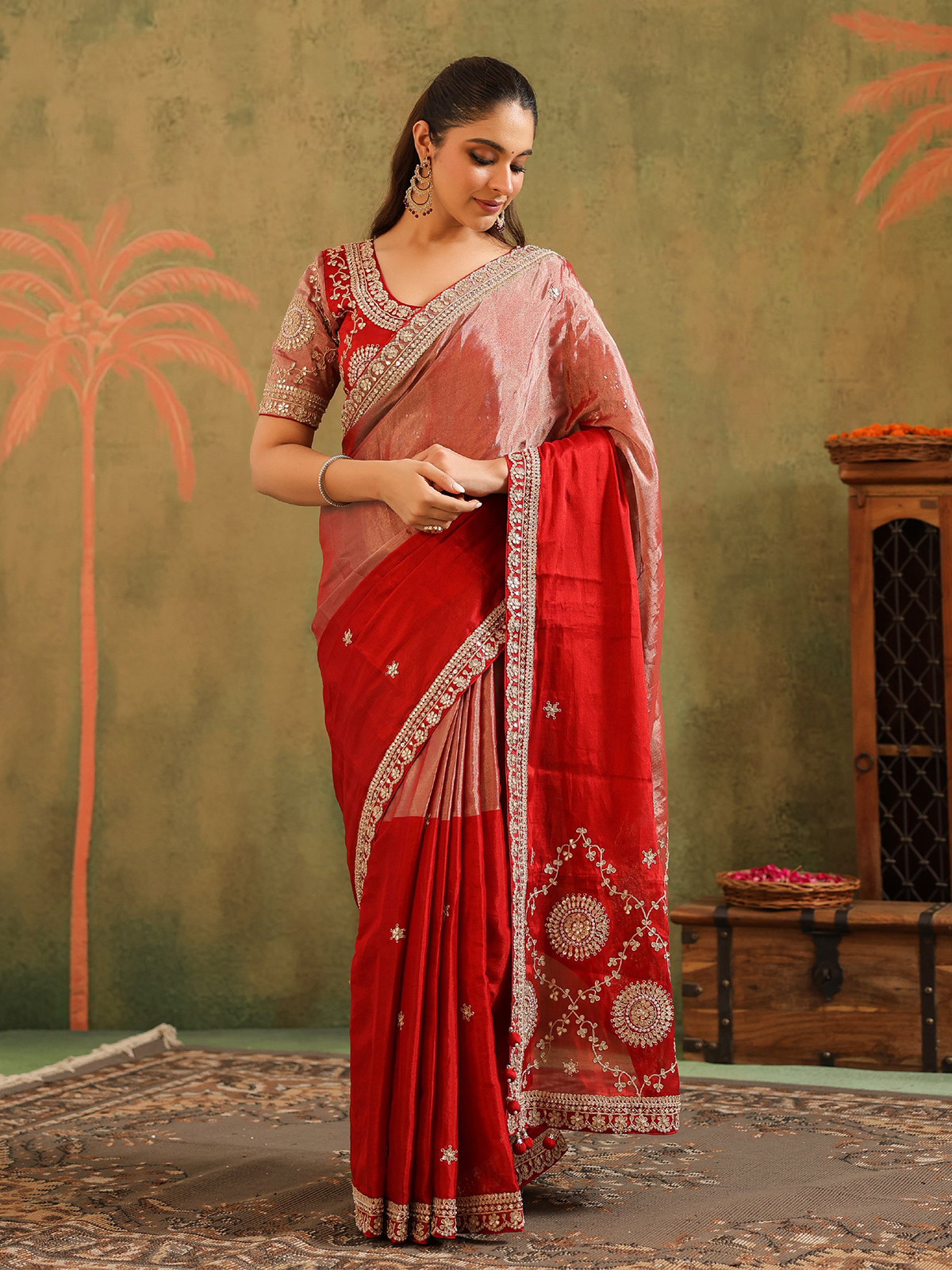 Maroon Jolly Silks Wedding Sarees Banarasi Saree Jolly Silks