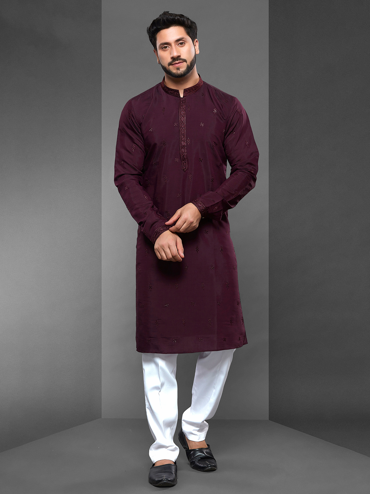 Purple Kurta Pajama Buy Regal Purple Kurta Pajama Online in