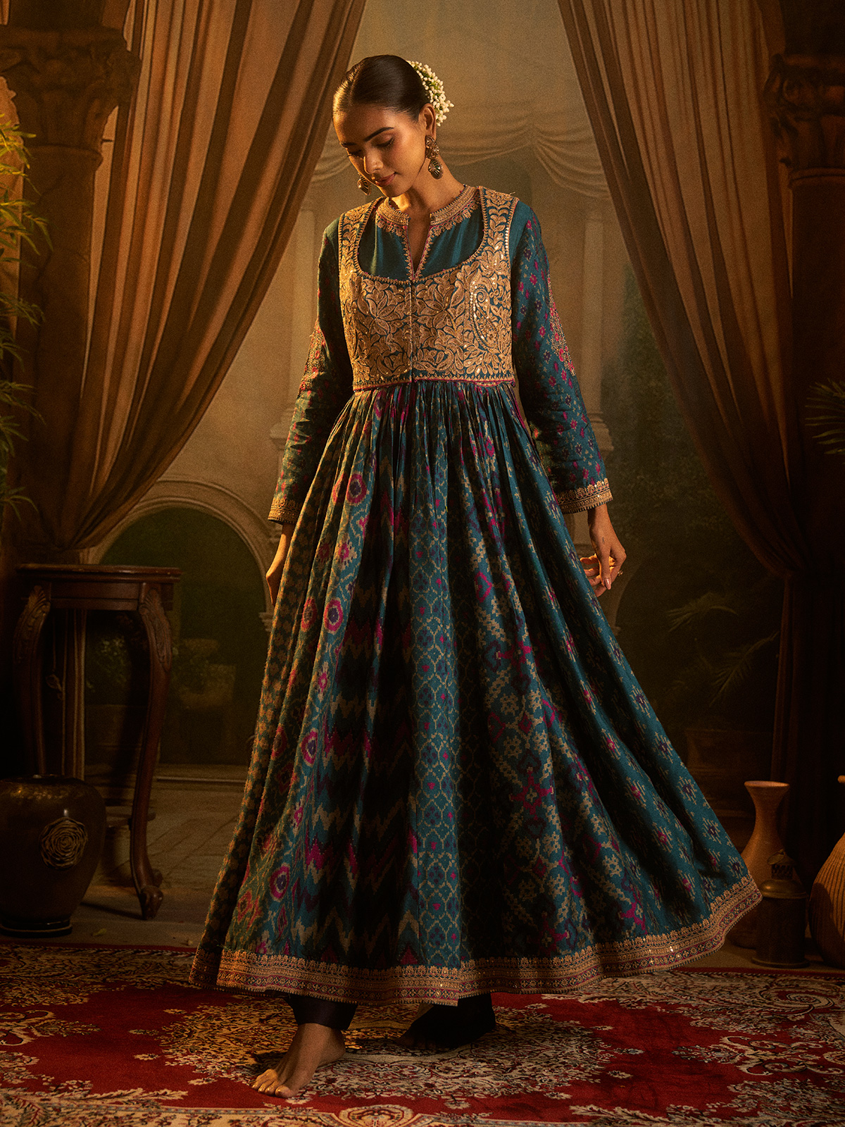 風着 Ｃｏｌｏｒｓ　ｏｆ　Ｉｎｄｉａ ETHNIC E3348-103-414 2PC – Closet Cloud