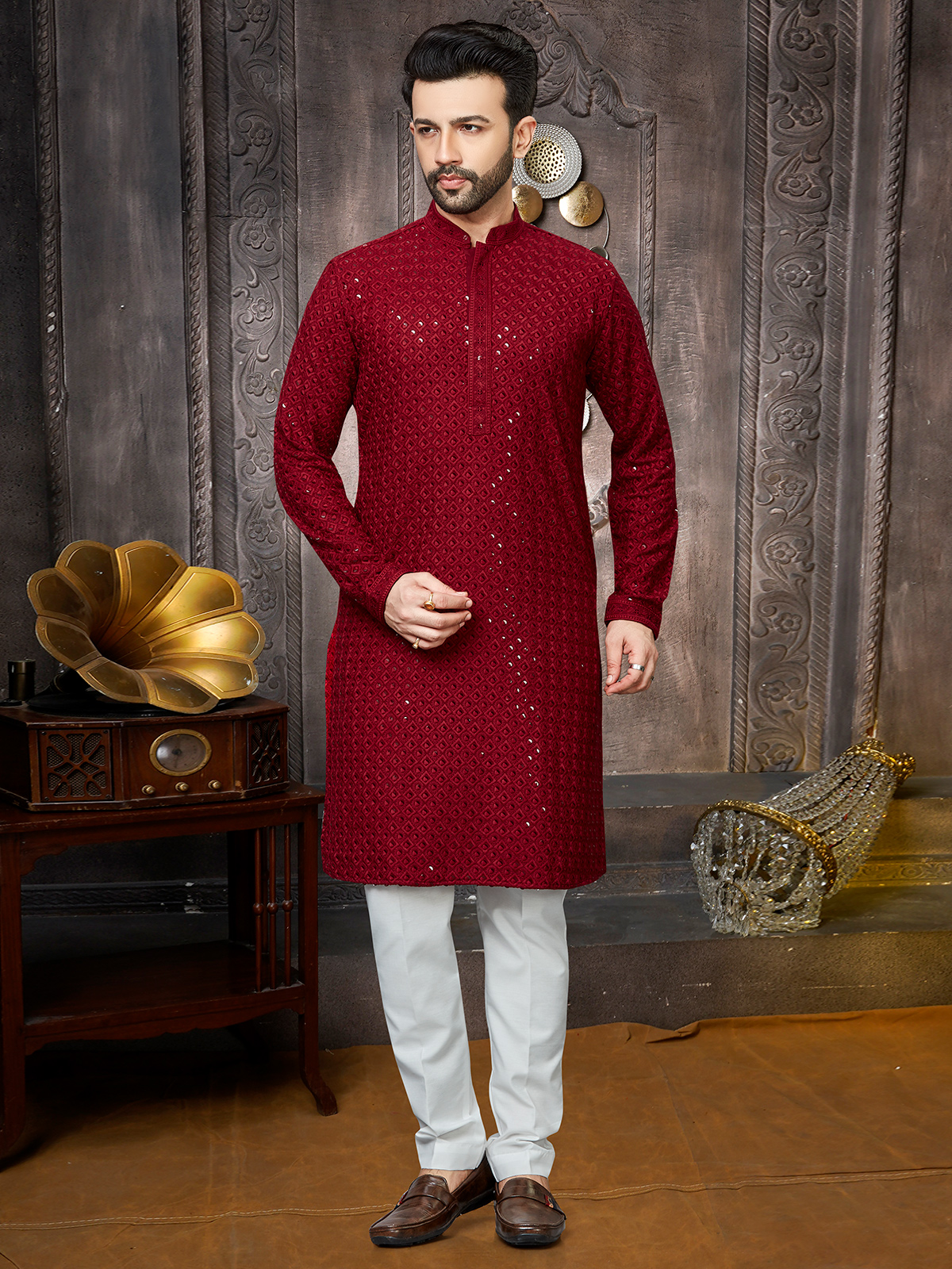 Sitara Wala Kurta Pajama Mens Sitara Kurta Pajama Set At ₹ 600