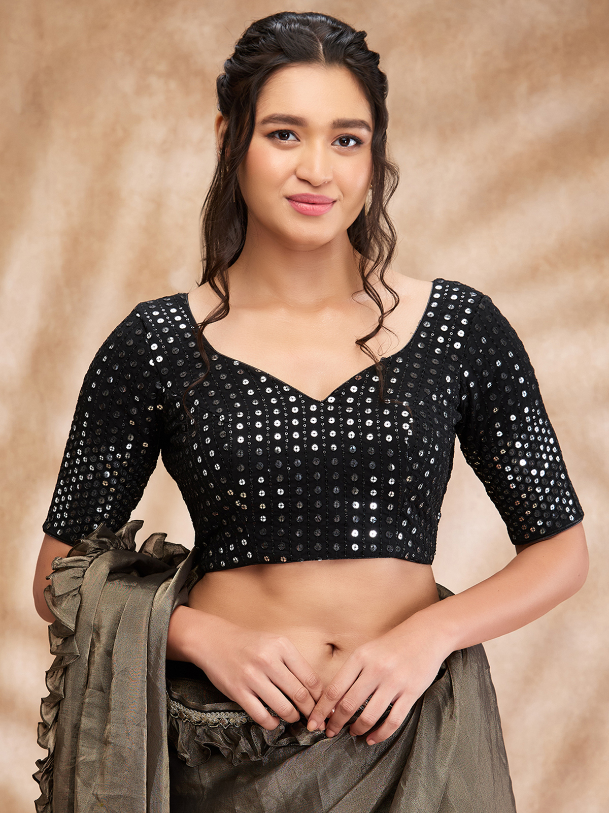 Black designer blouse online outlet