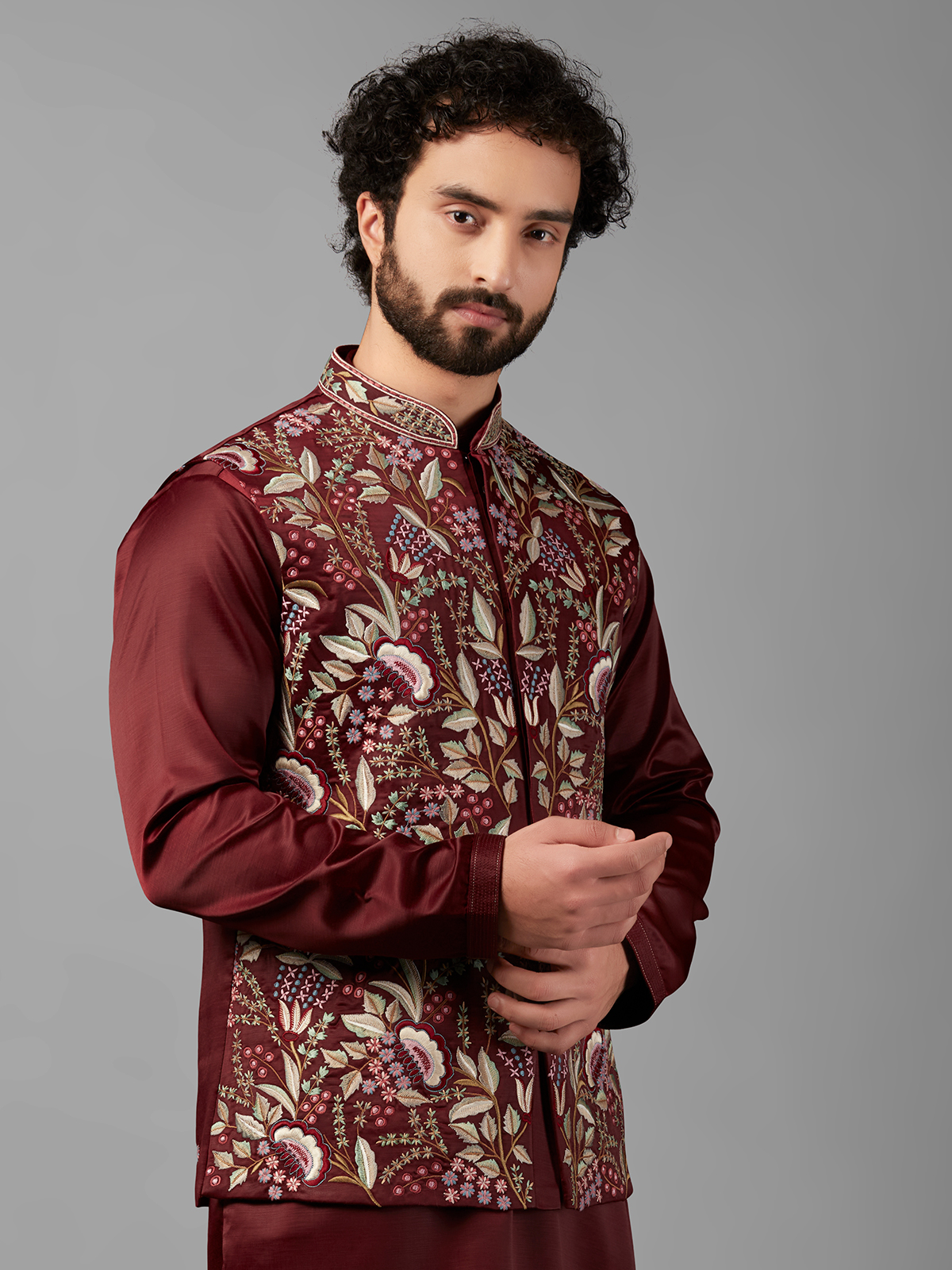 Maroon Waistcoat Set