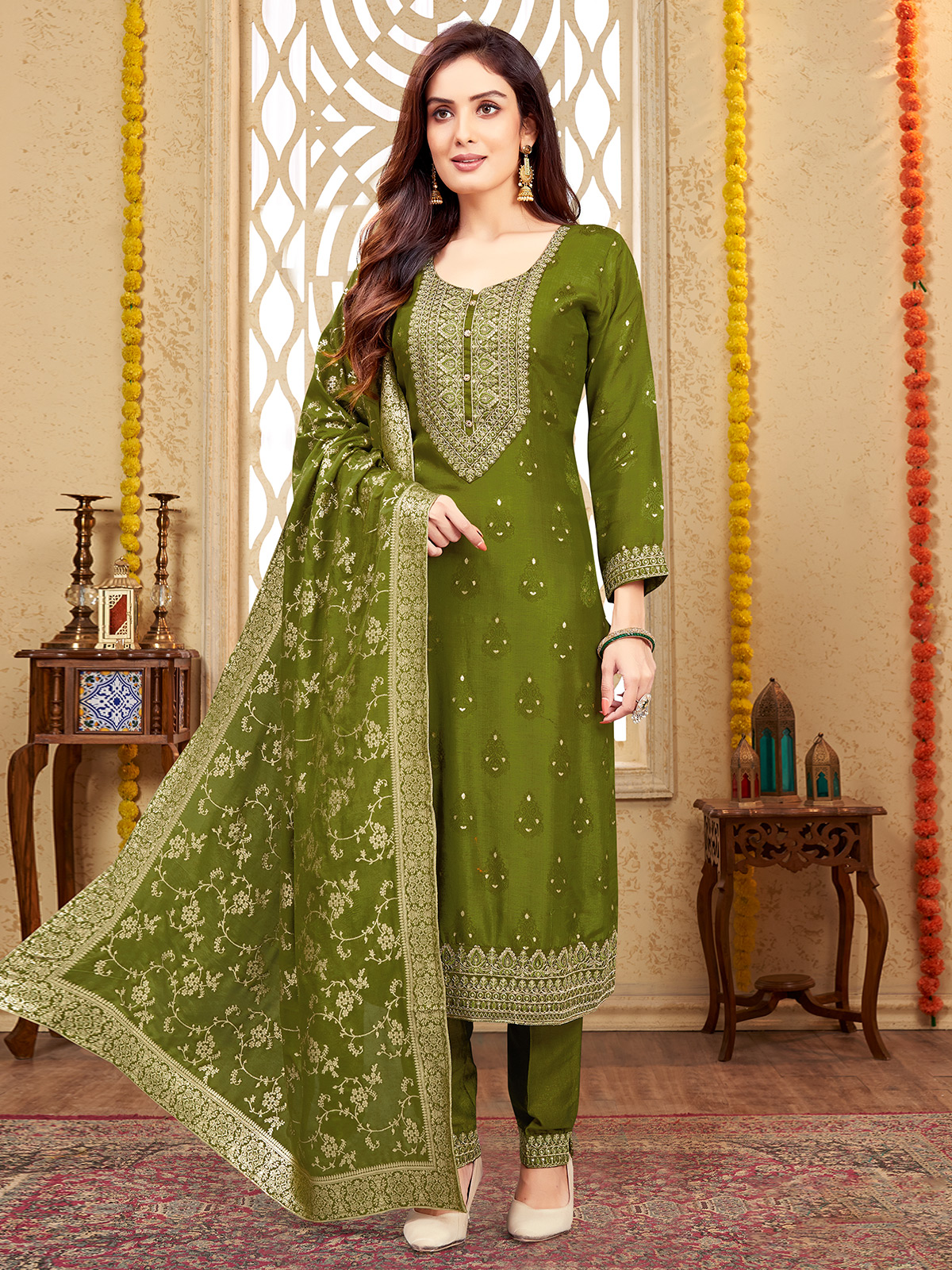 Dark Green Salwar Suit Contrast Buy Green Salwar Kameez Online At
