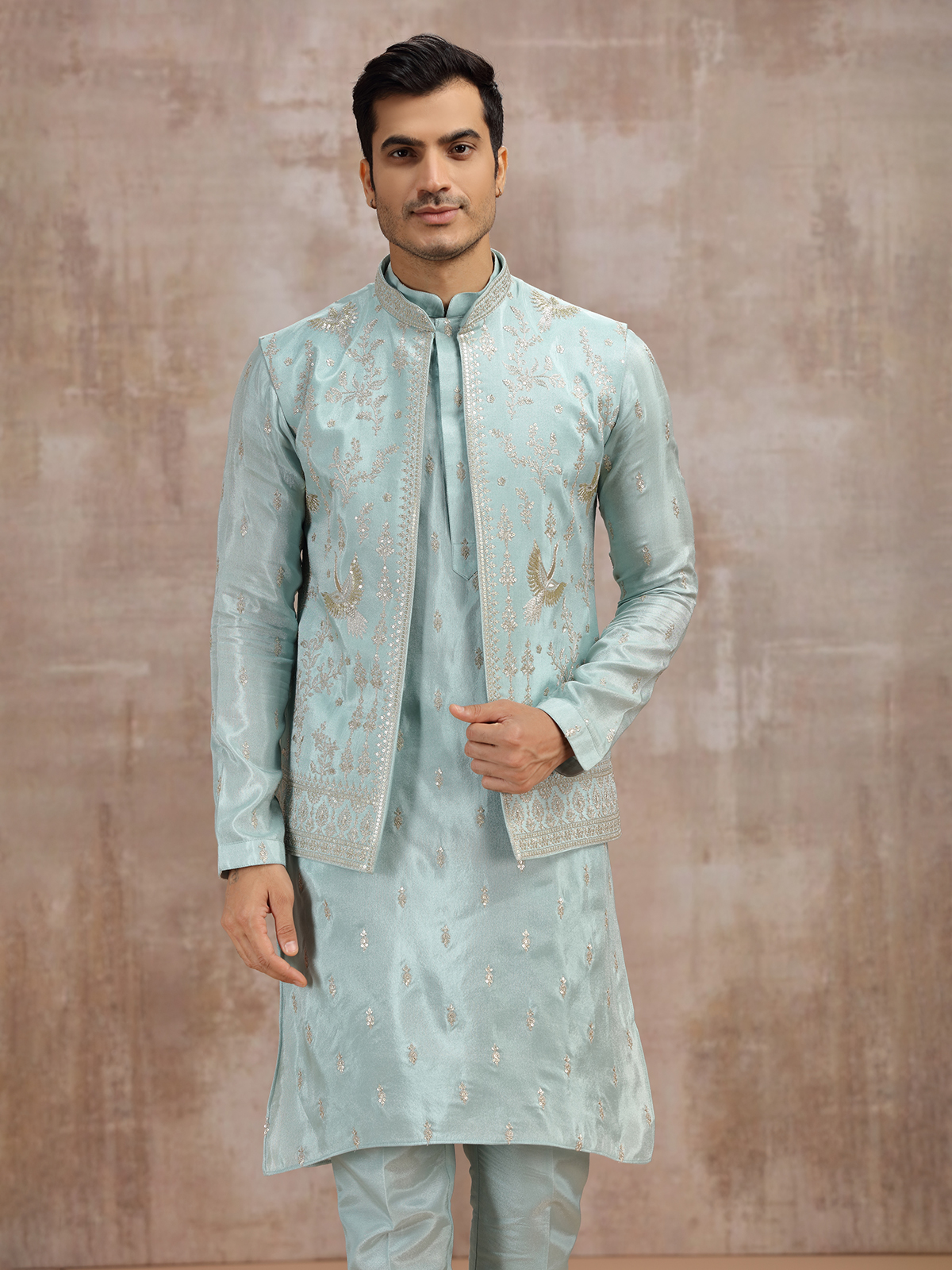 Buy Refined Blue Waistcoat Set for Men