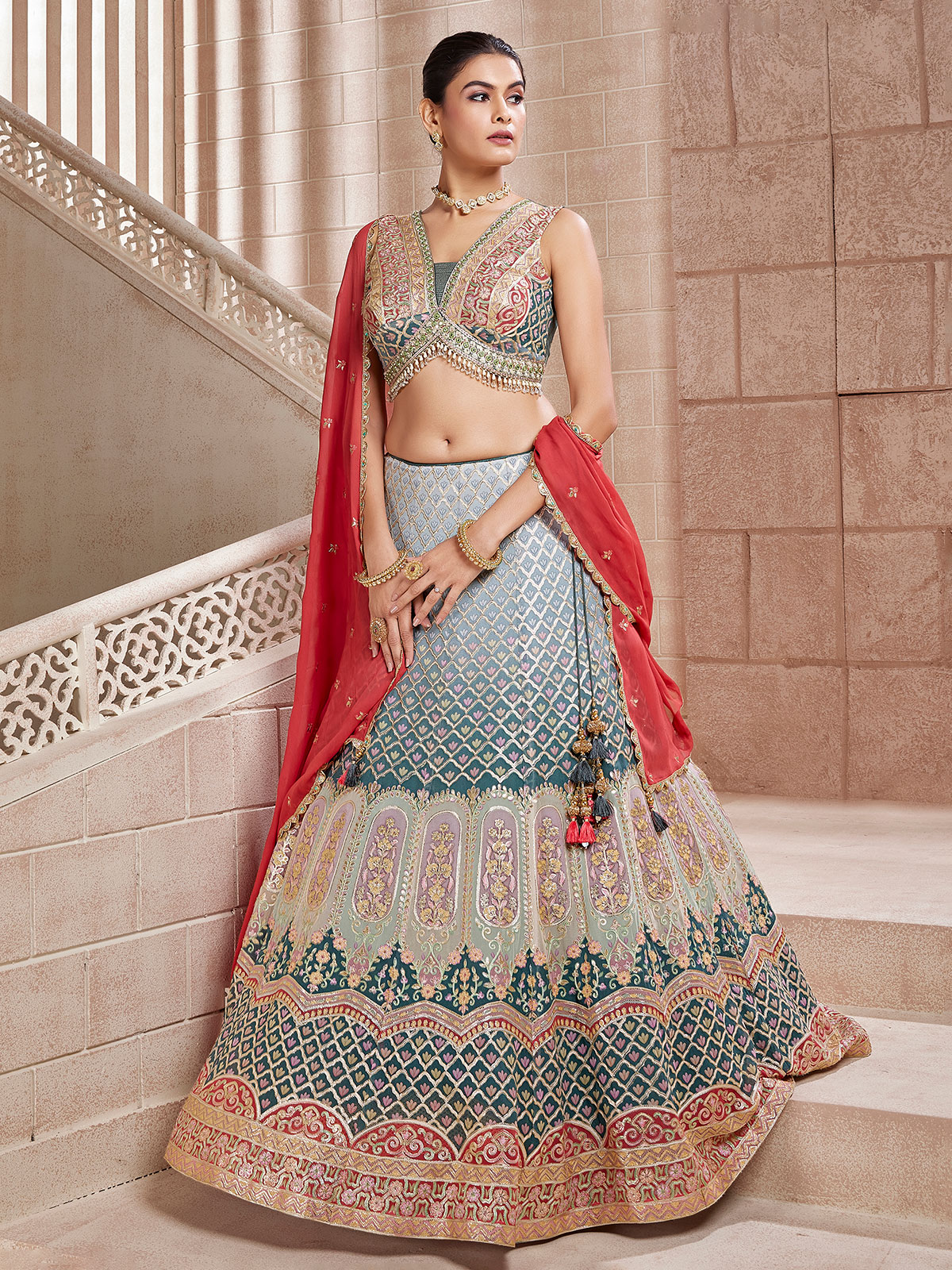 Blue Lehenga Buy Captivating Blue Lehenga Cholis Online in Canada