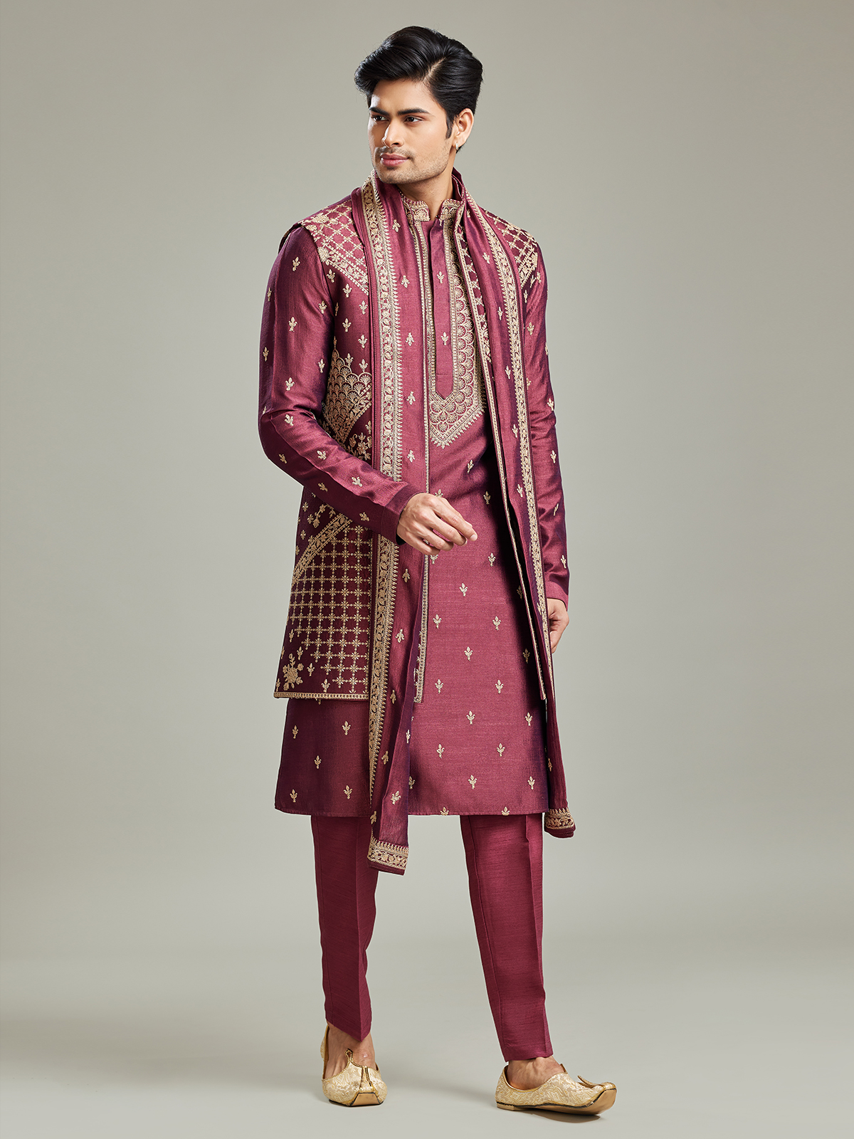 Maroon color waistcoat top