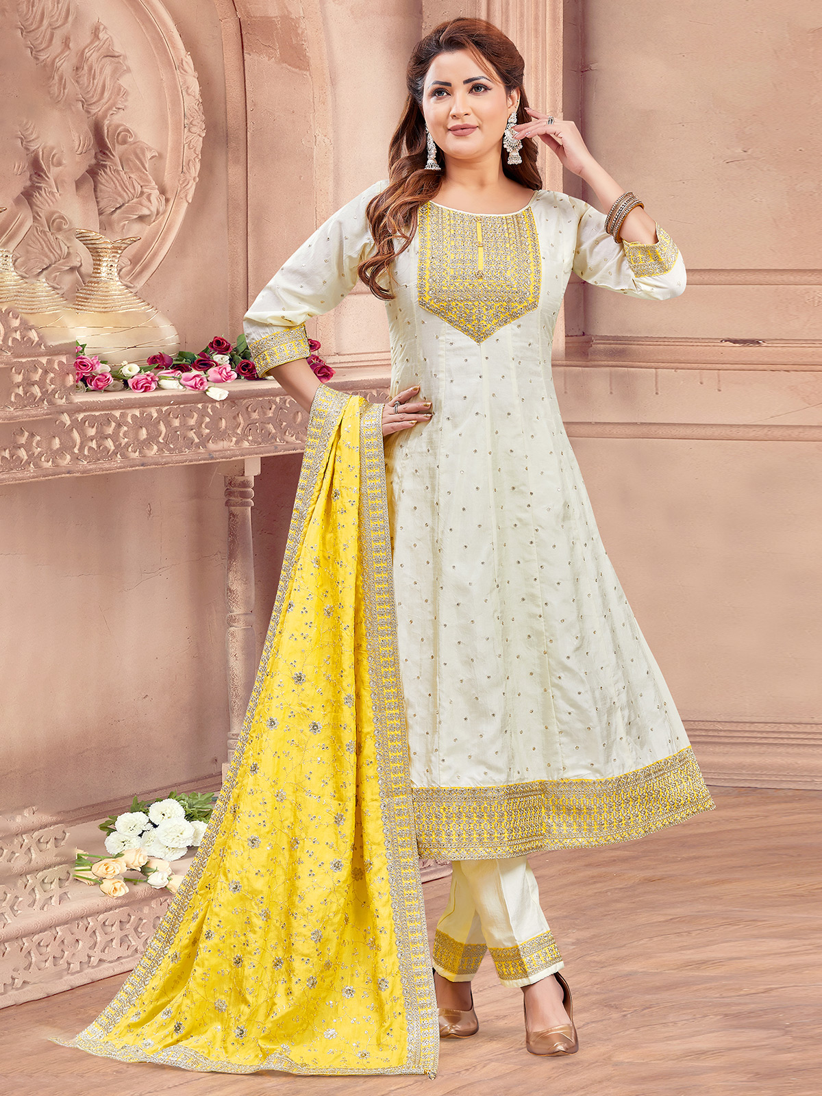 Pure white salwar suit best sale