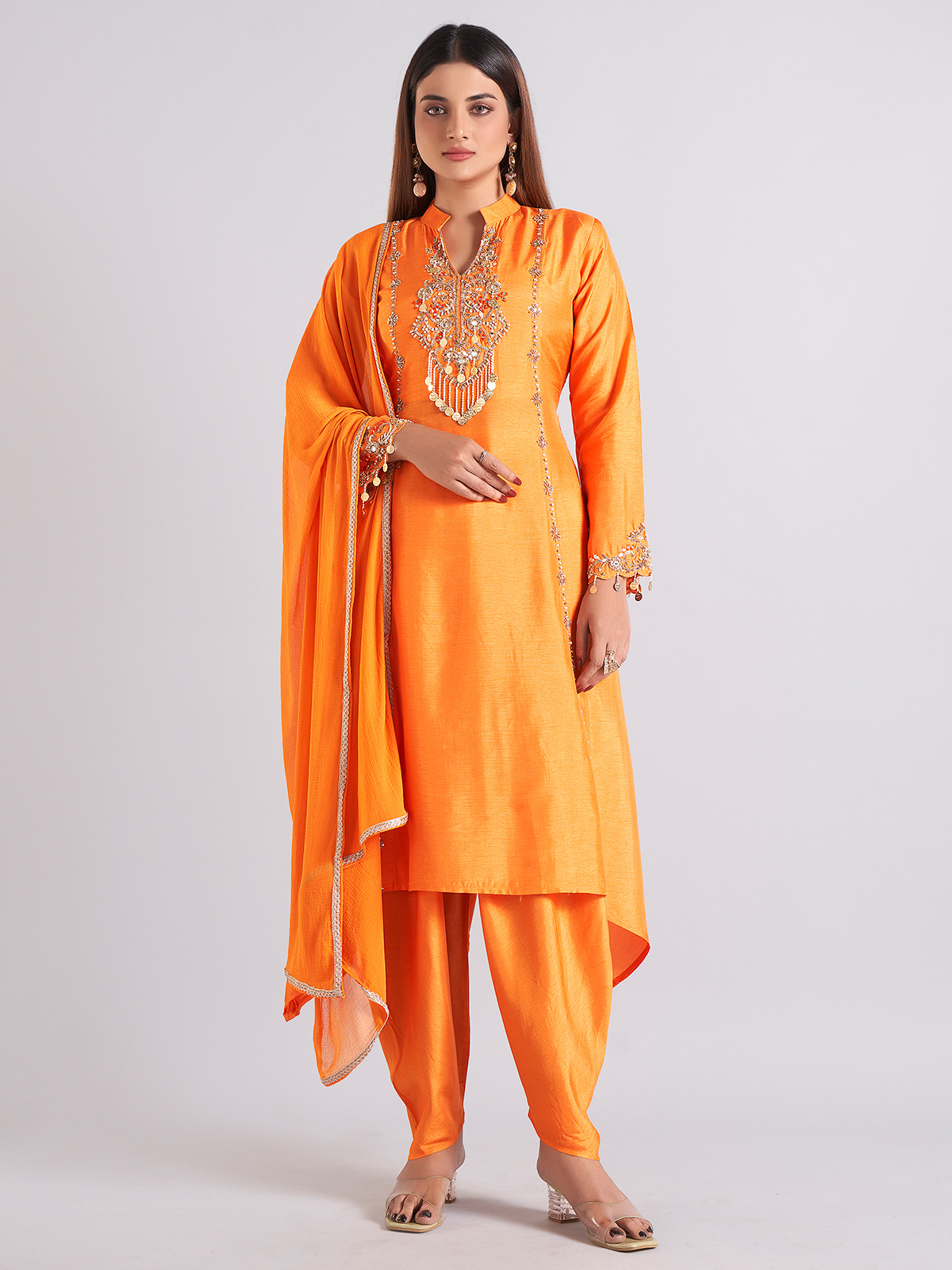 Vibrant Orange Salwar Suits in Canada Canada