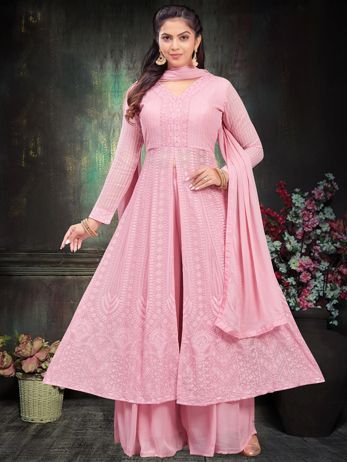 Light pink colour punjabi suit hotsell