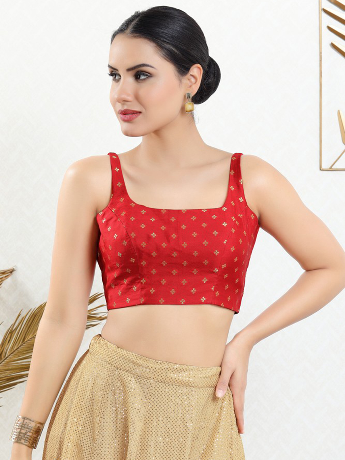 Red elegant blouse best sale