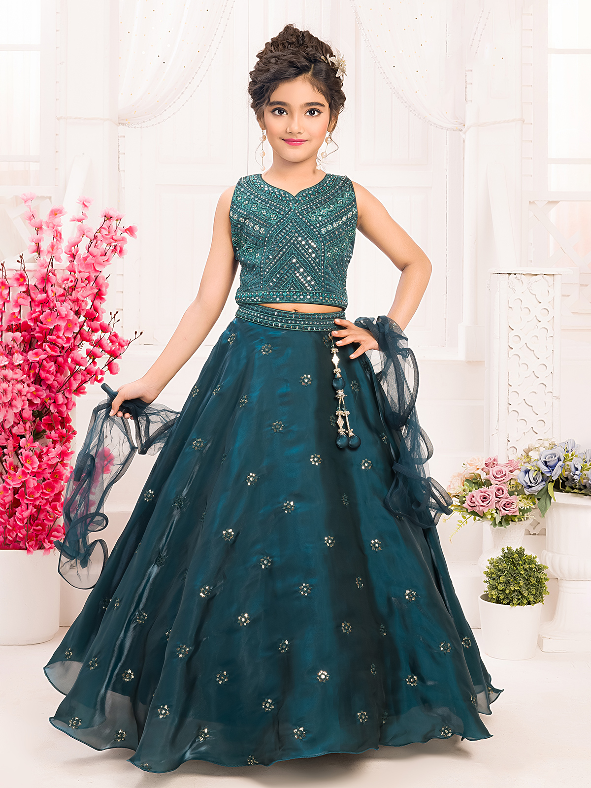 Buy Girls Green Lehenga Choli Online – Festive Party