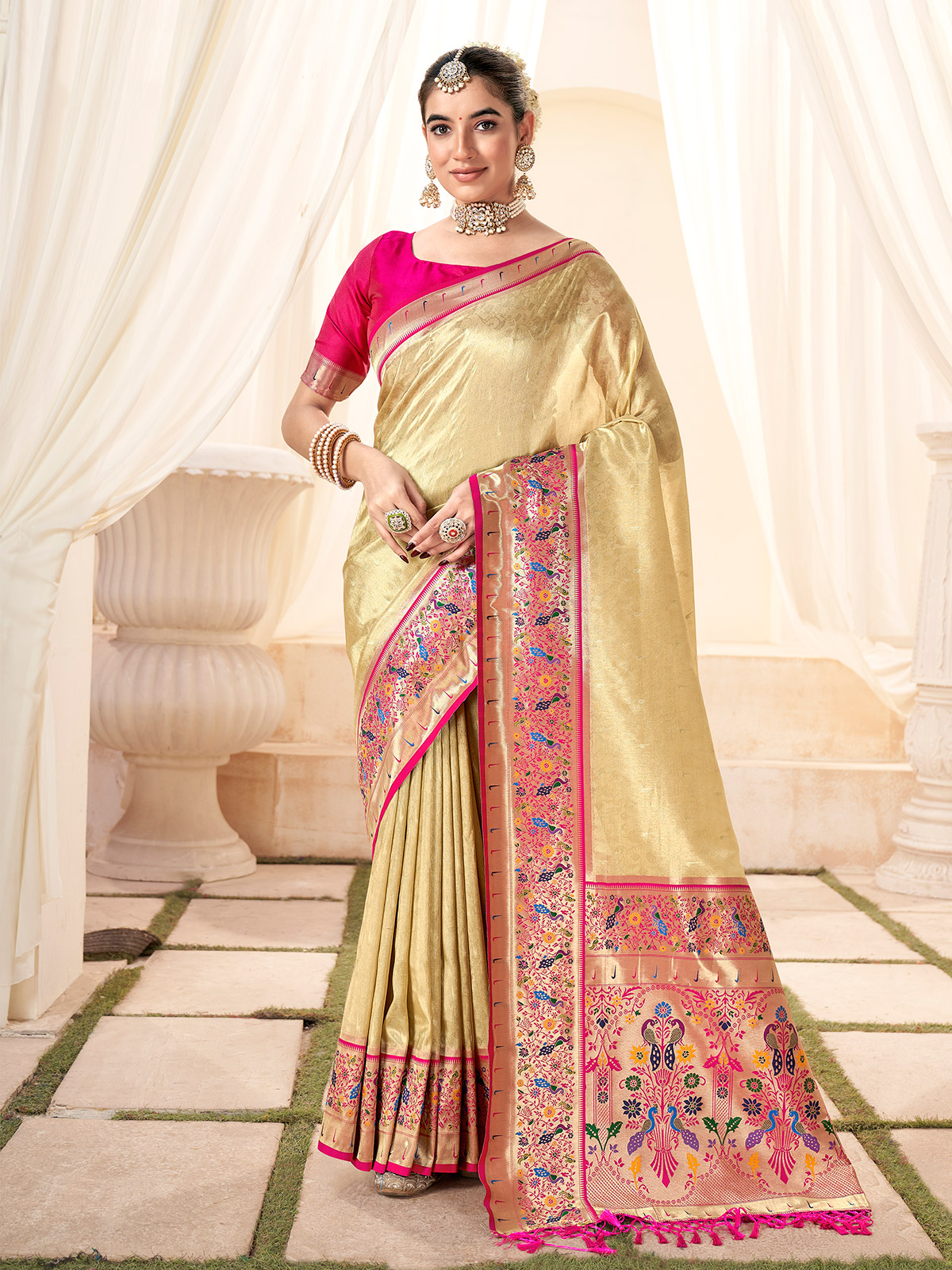 Beige Saree Classic Refined Ethnic Attire in Canada Canada